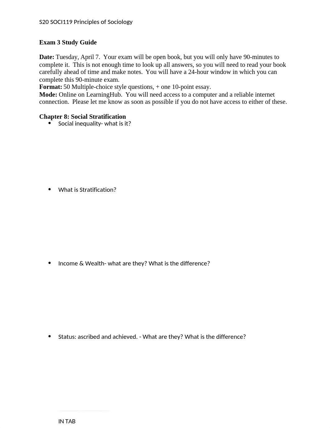 S20 SOCI119 Exam 3 Study Guide.docx_do8lno32bo8_page1