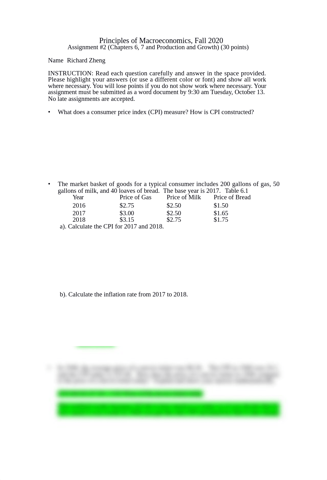 Homework 2. CHAPTERS 6, 7 and Production and Growth. Fall 2020. docx.docx_do8odciuidy_page1