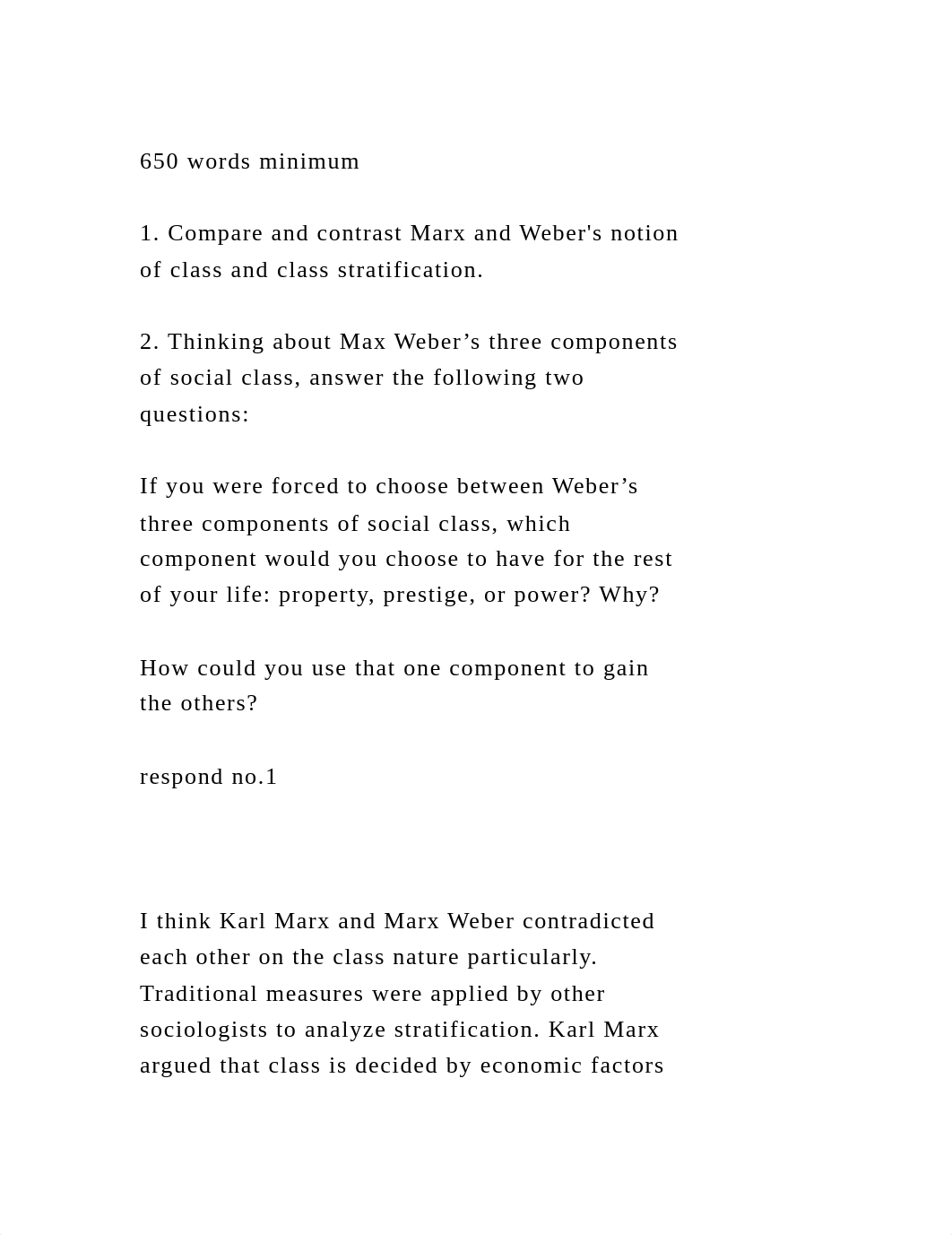 650 words minimum1. Compare and contrast Marx and Webers notion.docx_do8r0tj6jmd_page2
