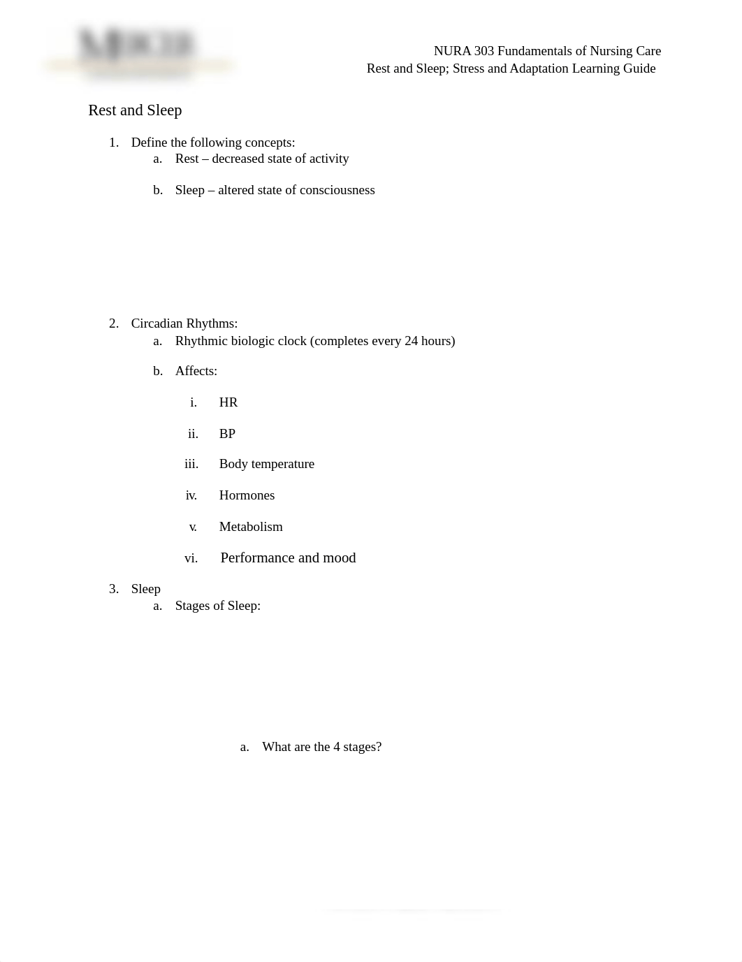 3-C. Rest and Sleep; Stress and Adaptation Study Guide.docx_do93rldvbem_page1