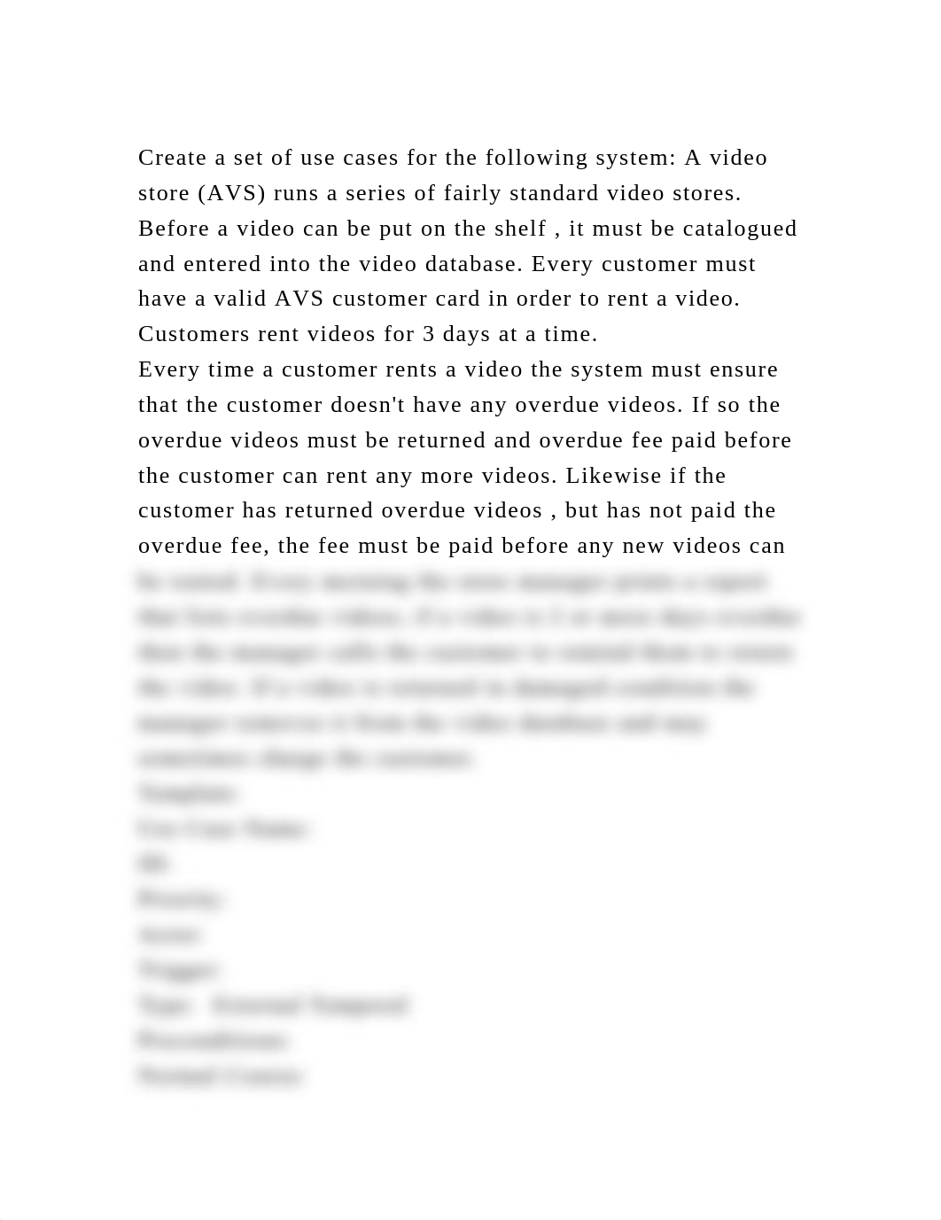Create a set of use cases for the following system A video store (A.docx_do9gjyv24hq_page2
