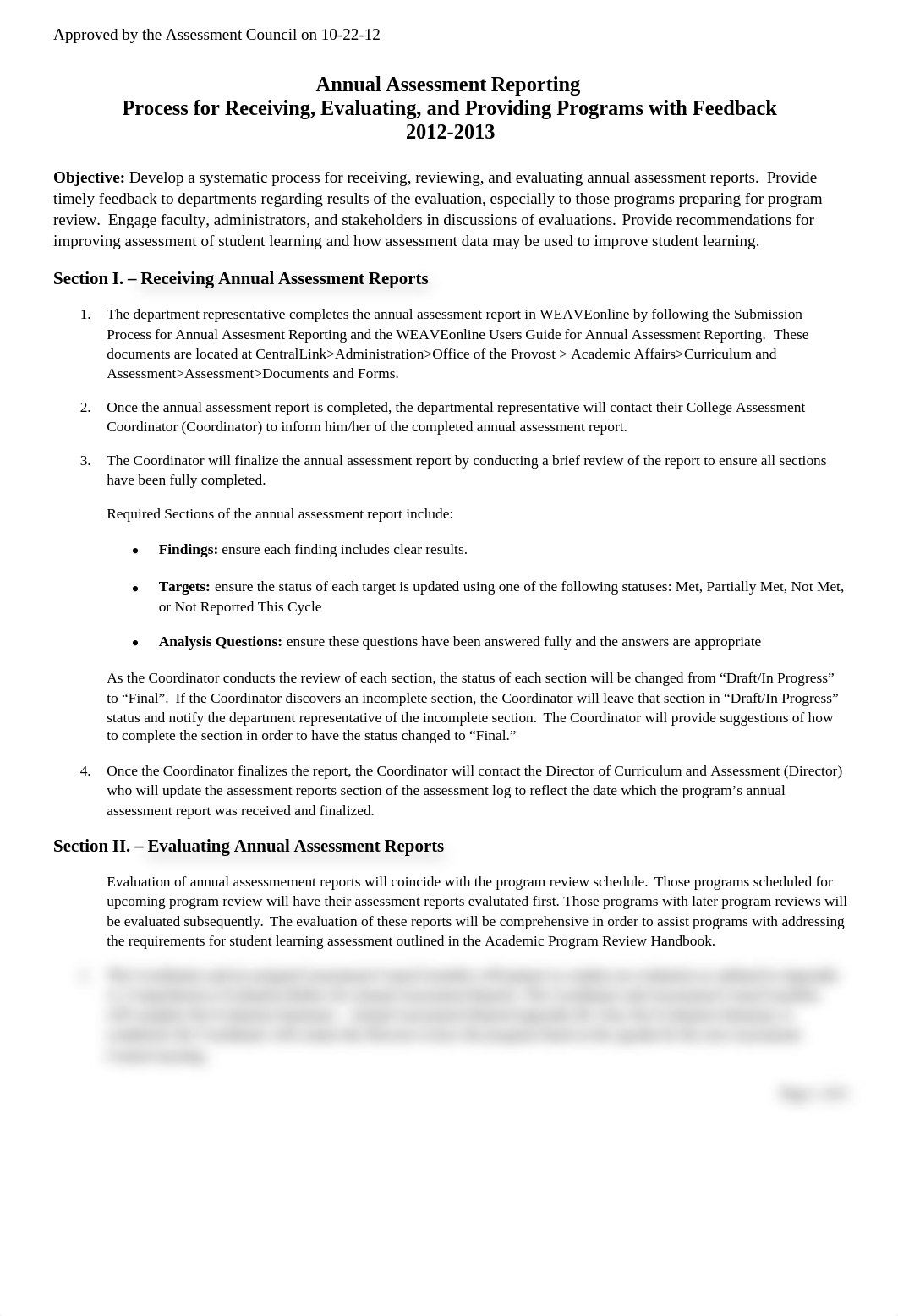 Annual Assessment Reporting - Process for Recieving, Evaluating, and Providing Programs with Feedbac_do9ygajf2ar_page1