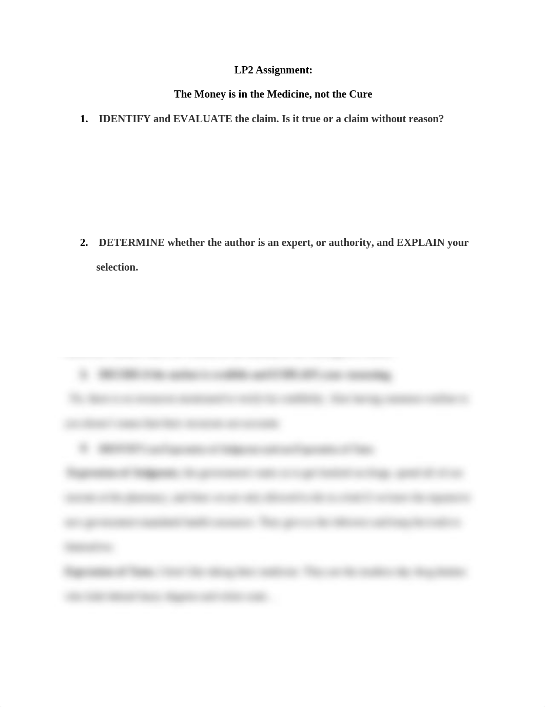 LP2 Assignment The Money is in the Medicine, not the cure.docx_do9zru5la6m_page1