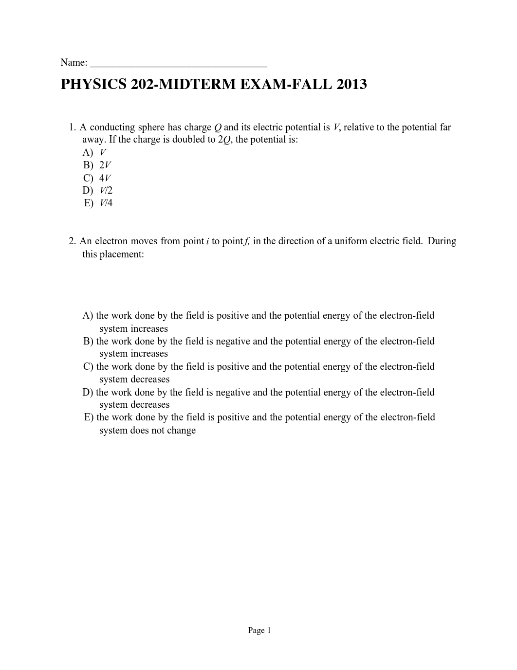 Physics 202 Midterm Exam MC A Fall 2013_doah8mr13hg_page1