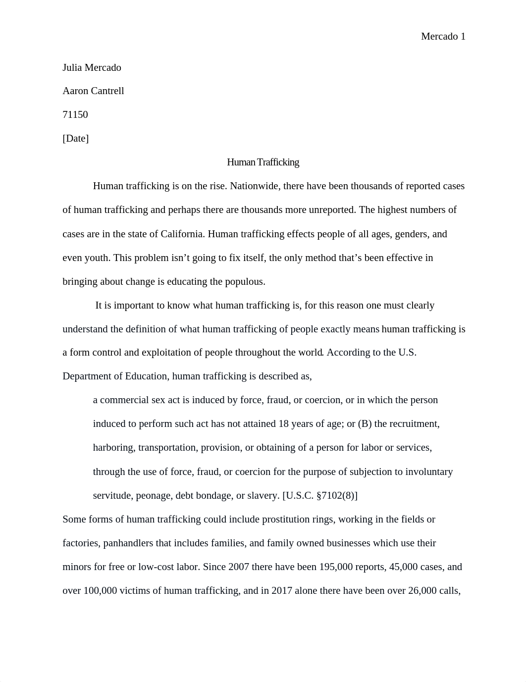 English201A Human Trafficking Research paper.docx_doak1gqexus_page1