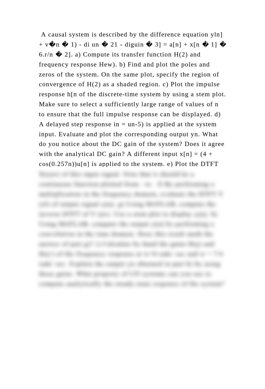 A causal system is described by the difference equation yln] + v�n � .docx_doawumjb22e_page2