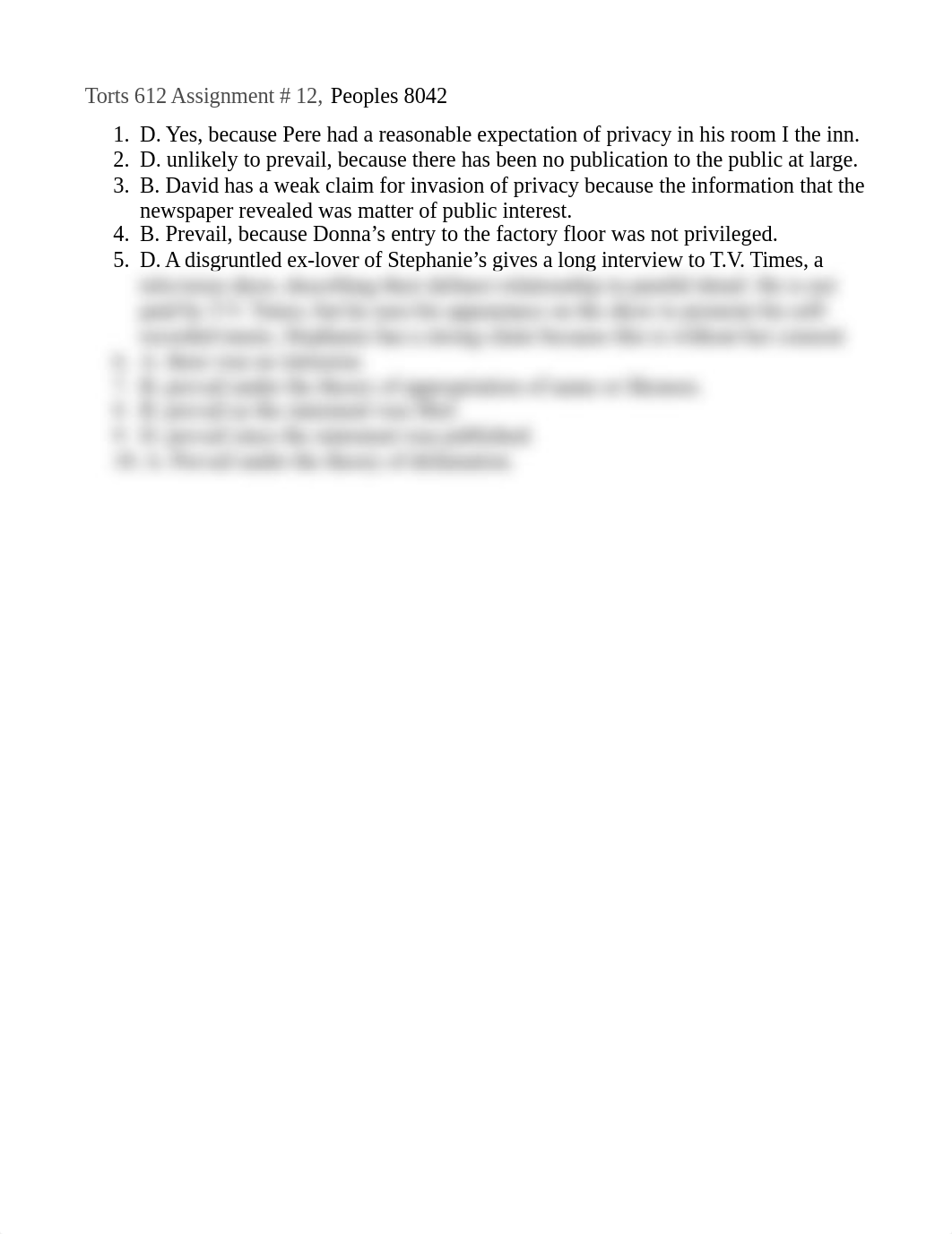 Torts 612 Assignment # 12, Peoples 8042.docx_dob9kehd6ed_page1