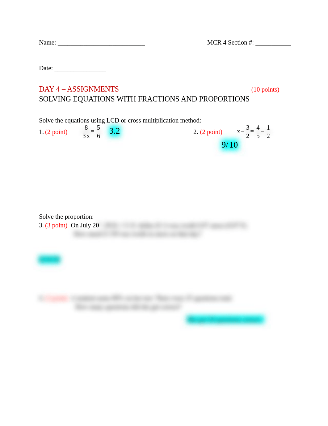 UNIT 1 - DAY 4 - SOLVING EQUATIONS WITH FRACTIONS AND PROPORTIONS HMWK (1) Morgan Bradley.docx_dobia6gn2rh_page1