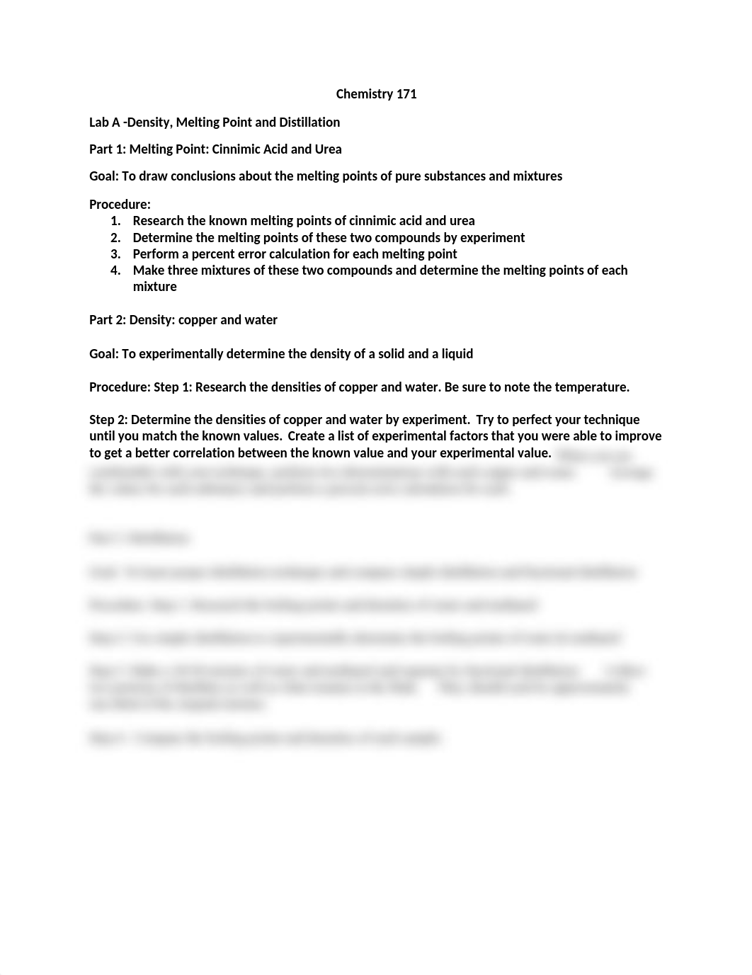 Chemistry 171 - Lab A - Density,Melting Point and Distillation (1)_docojqdv16b_page1