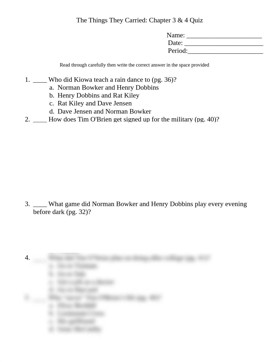 The Things They Carried: Chapter 3 & 4 Quiz_doddt2dyqpp_page1