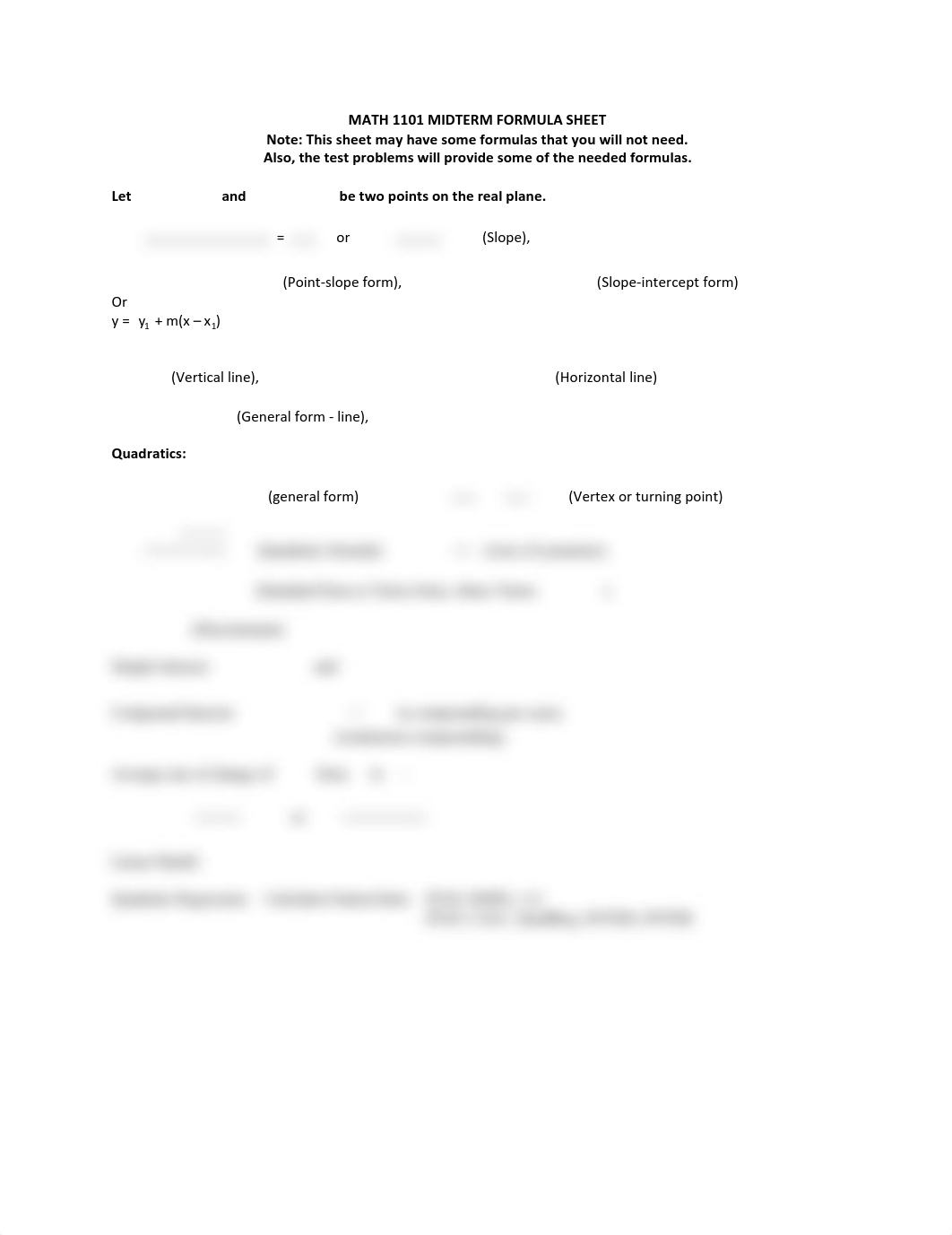 MATH 1101 Midterm Formula Sheet.pdf_doe20ssmvmm_page1