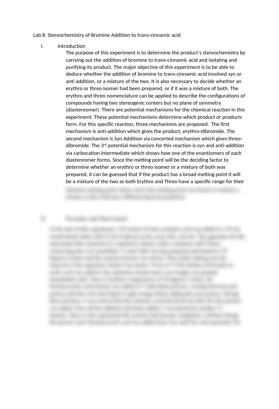 Organic Chemistry Post Lab 8 trans cinnamic acid.docx_doed7bpi22g_page1