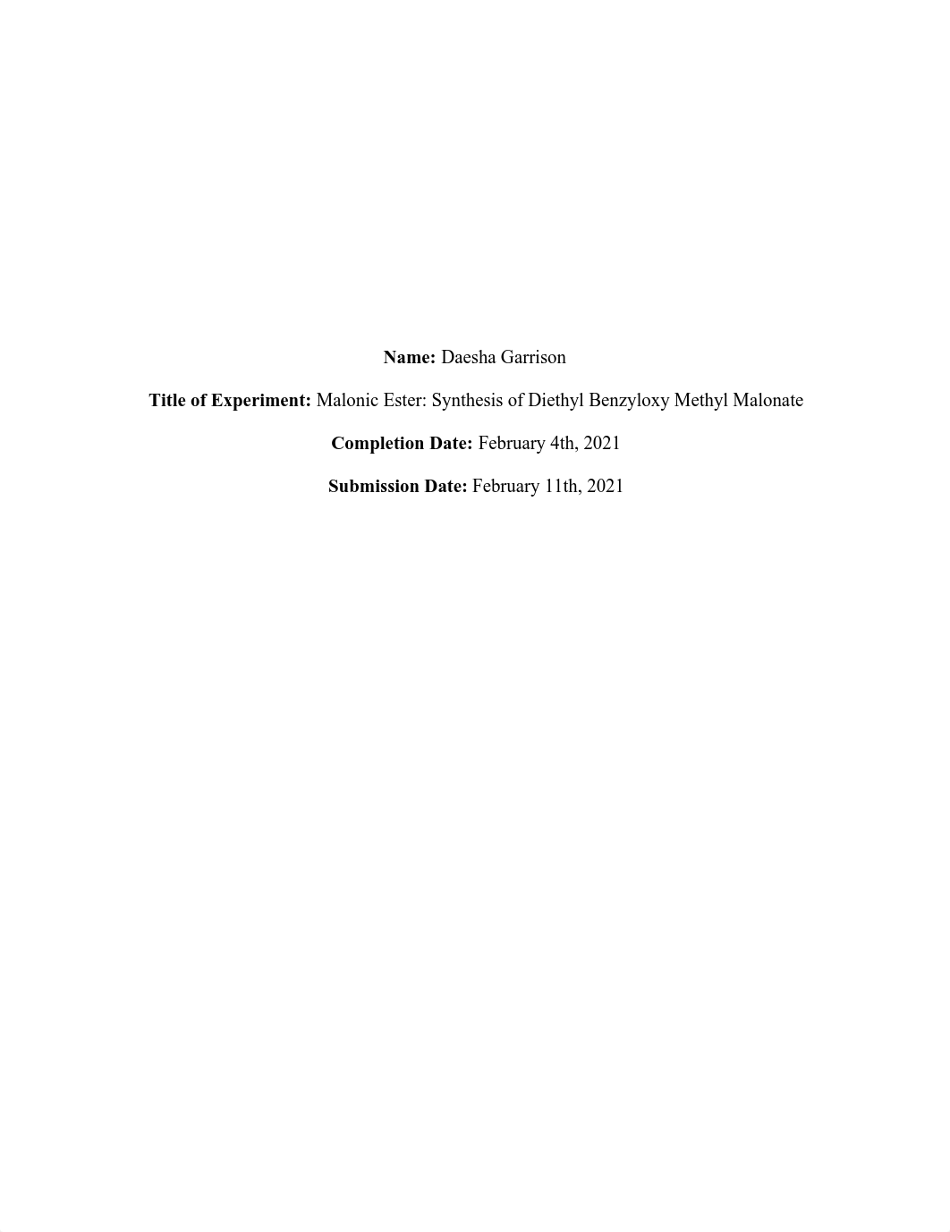 Garrison- Malonic Ester Lab Report.pdf_doeikeiapo0_page1