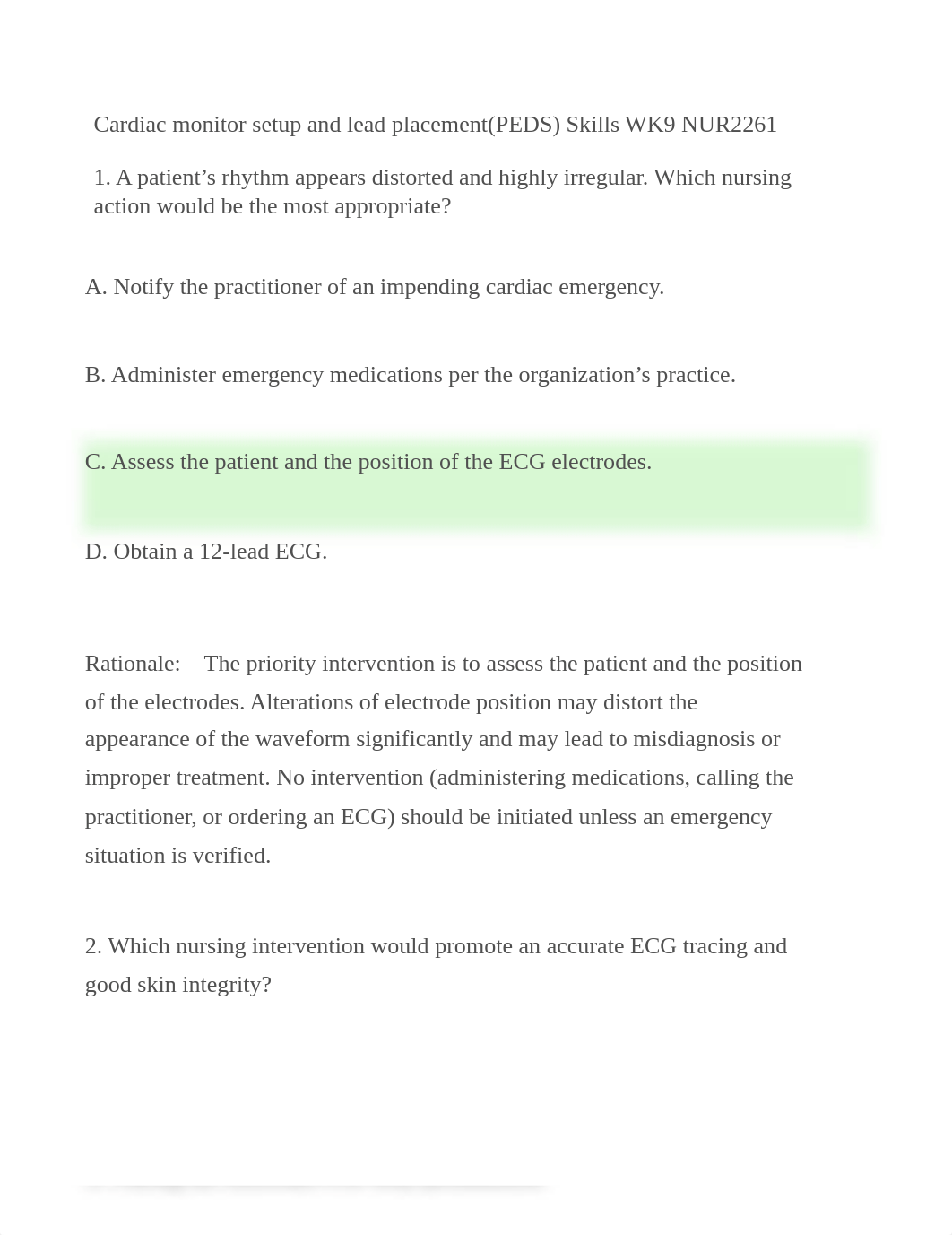 Cardiac monitor setup and lead placement(PEDS) Skills WK9 NUR2261 - Google Docs.pdf_doetnsrggz7_page1