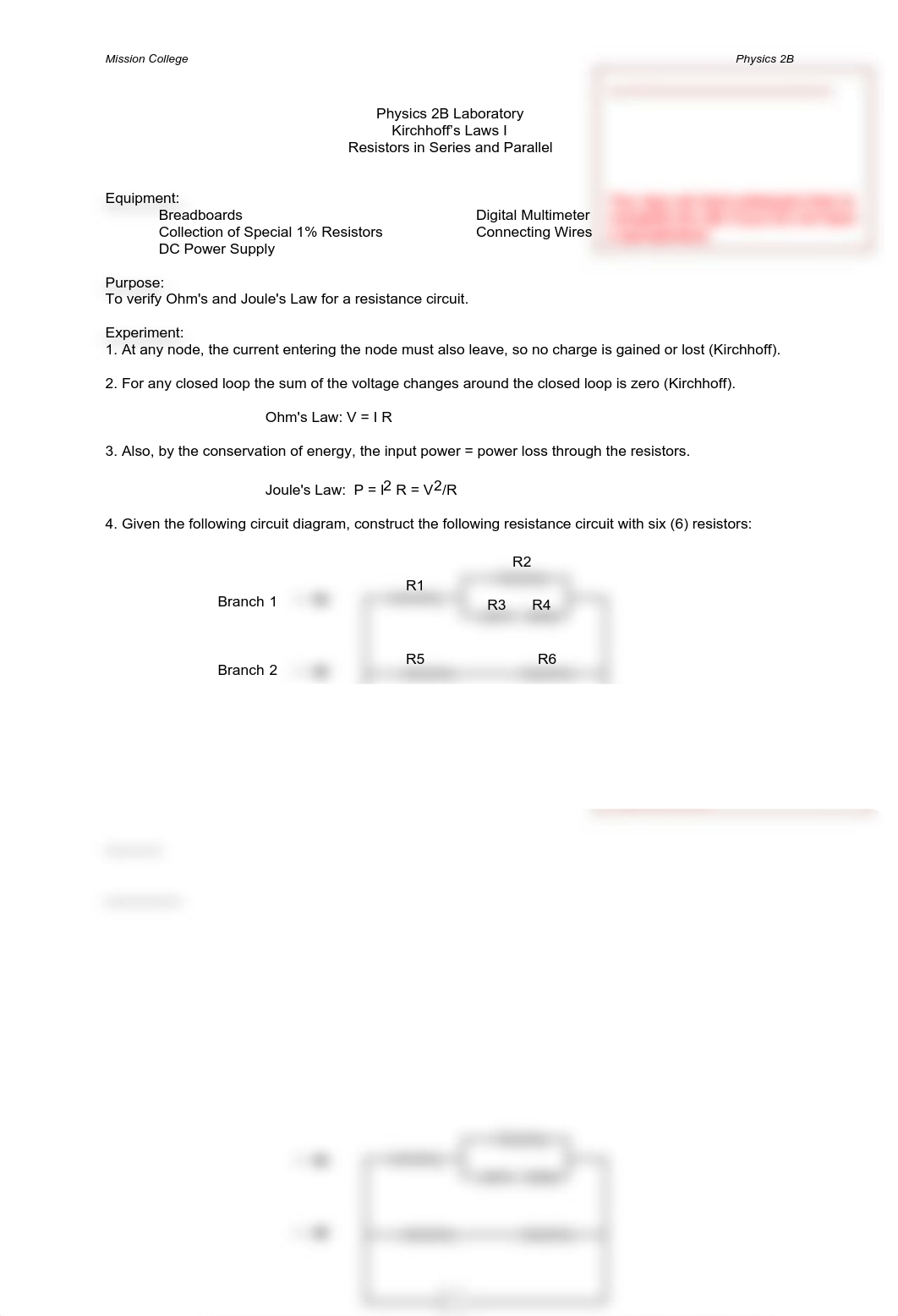 5 P2B Lab - KCL1 & Resistors in Series and Parallel (J TP 3p).pdf_doffdr4mbll_page1