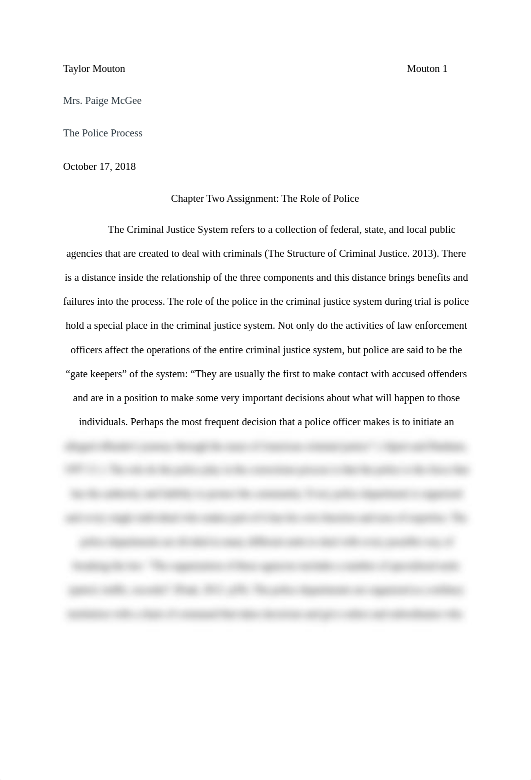 The Police Process - Chapter Two Assignment... The Role of Police.docx_dofq6v7p38w_page1