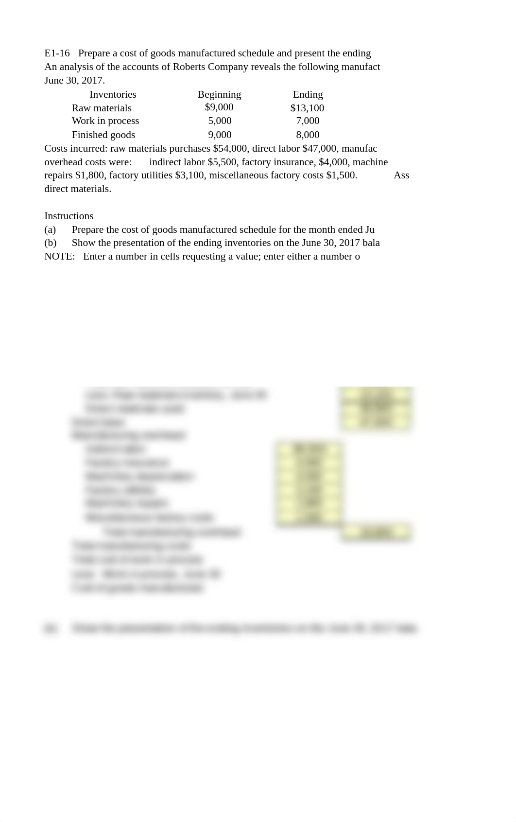 E1-16 Prepare a cost of goods manufactured schedule and present the en_dofqff3hmn3_page1