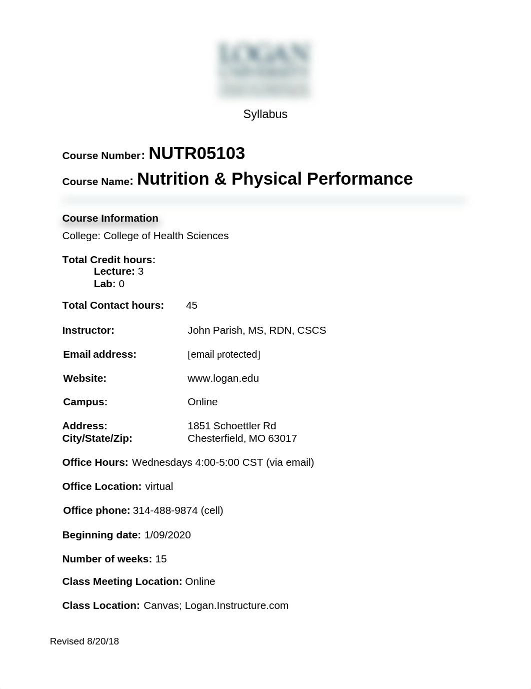 NUTR 05103 Nutrition and Physical Performance- J Parish- SP20 FINAL 12.27.19.pdf_doggy117t63_page1