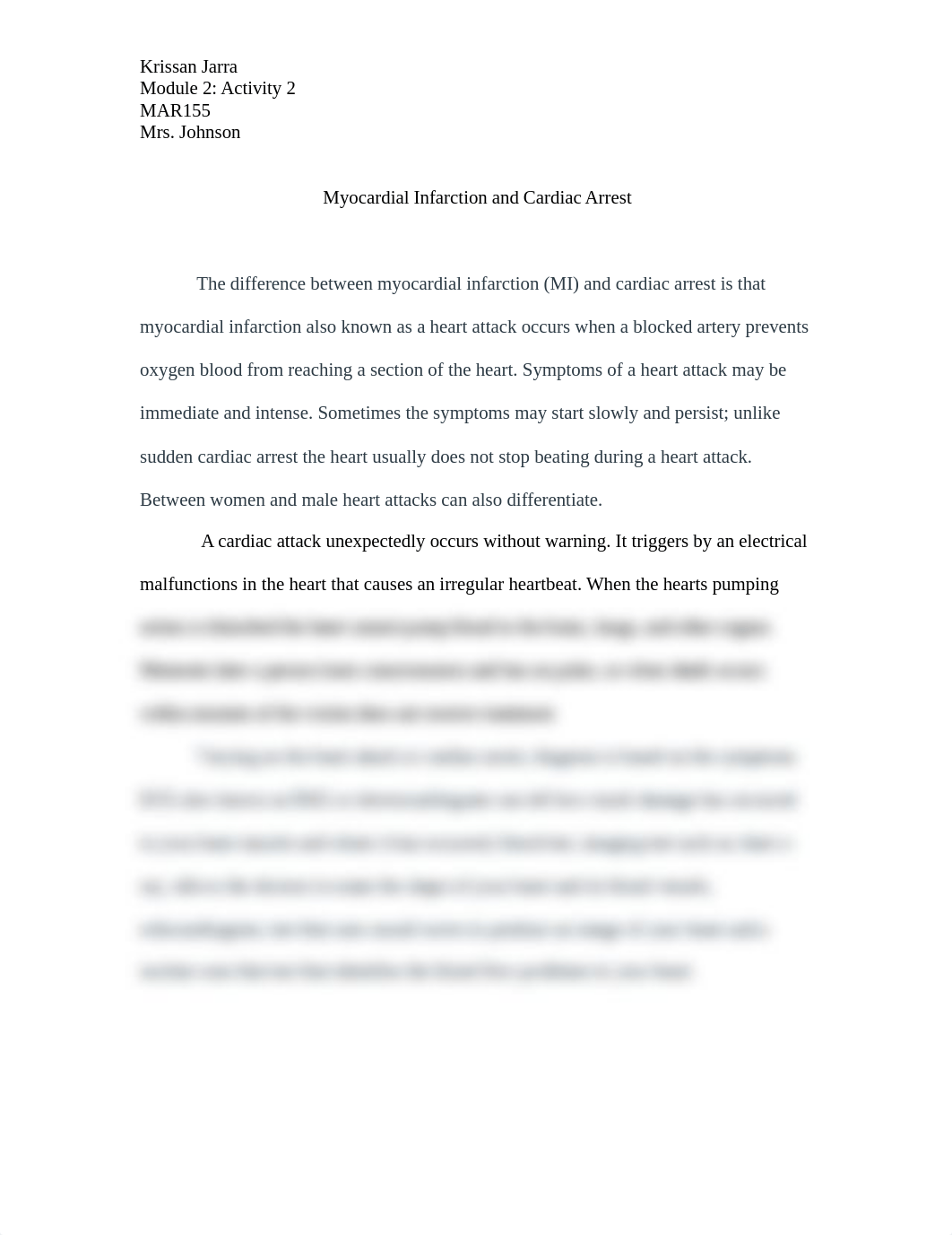 MAR155 M2A2 Myocardial Infarction and Cardiac Arrest.docx_dohc2hyicb3_page1