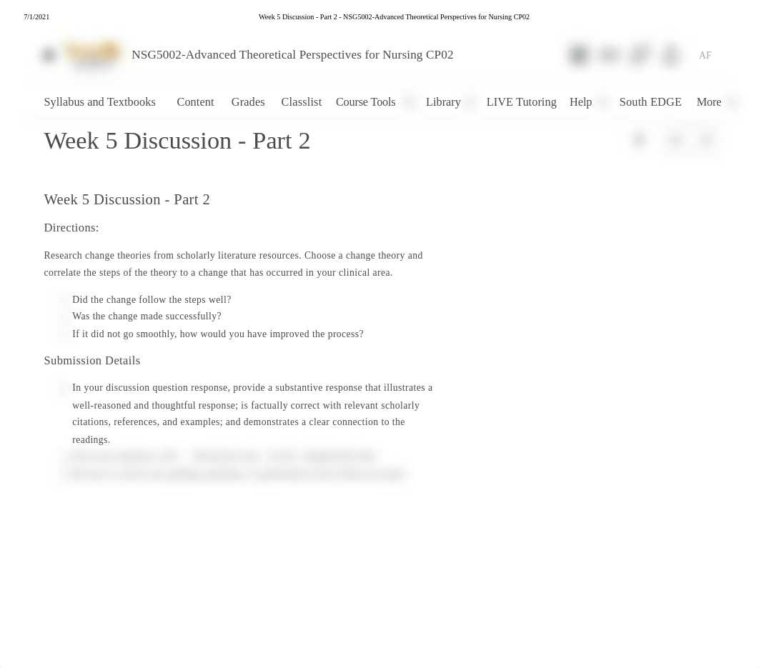 Week 5 Discussion - Part 2 - NSG5002-Advanced Theoretical Perspectives for Nursing CP02.pdf_dohcaal4ock_page1