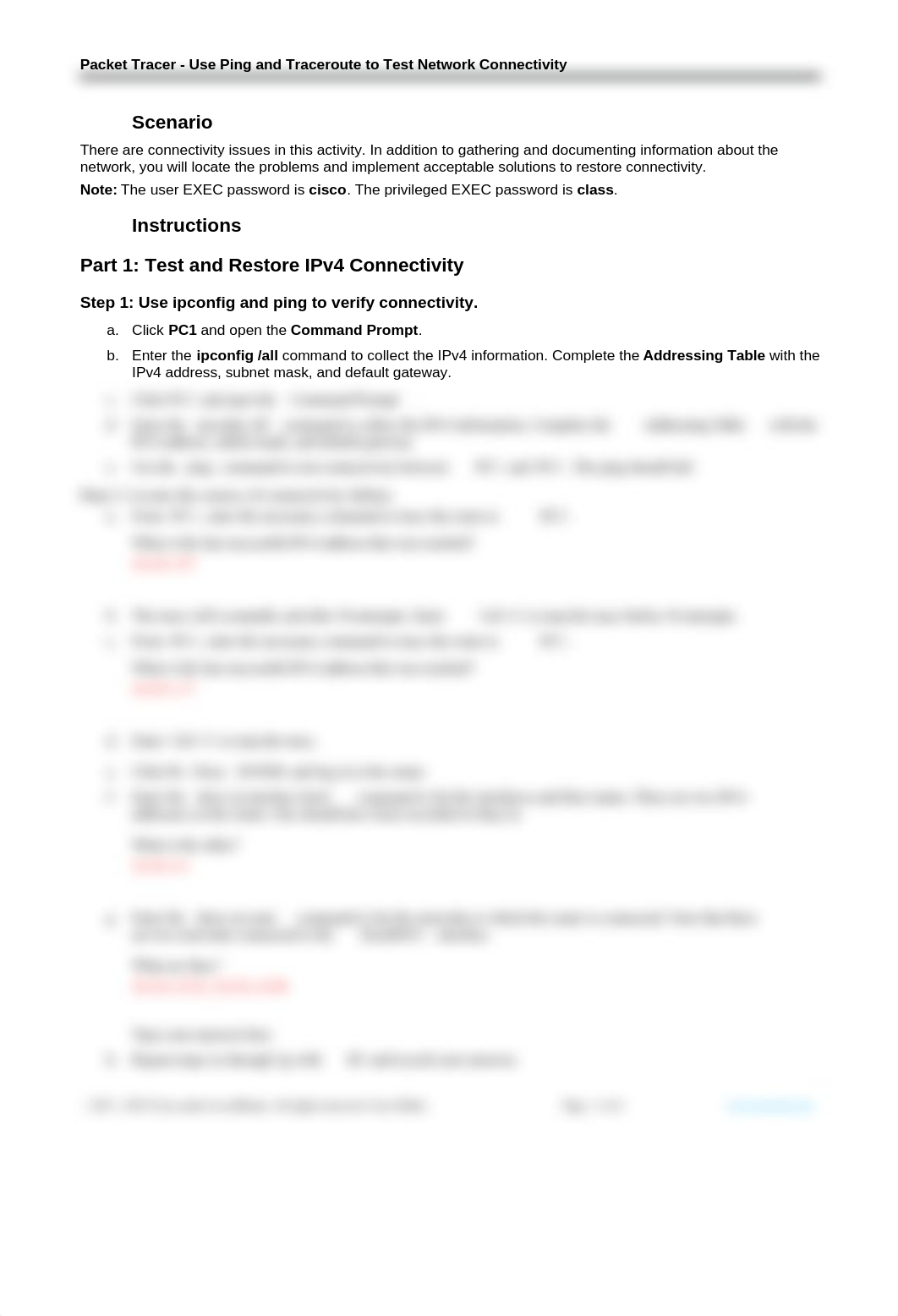 13.2.7 Packet Tracer - Use Ping and Traceroute to Test Network Connectivity.docx_dohf00wmtu1_page2