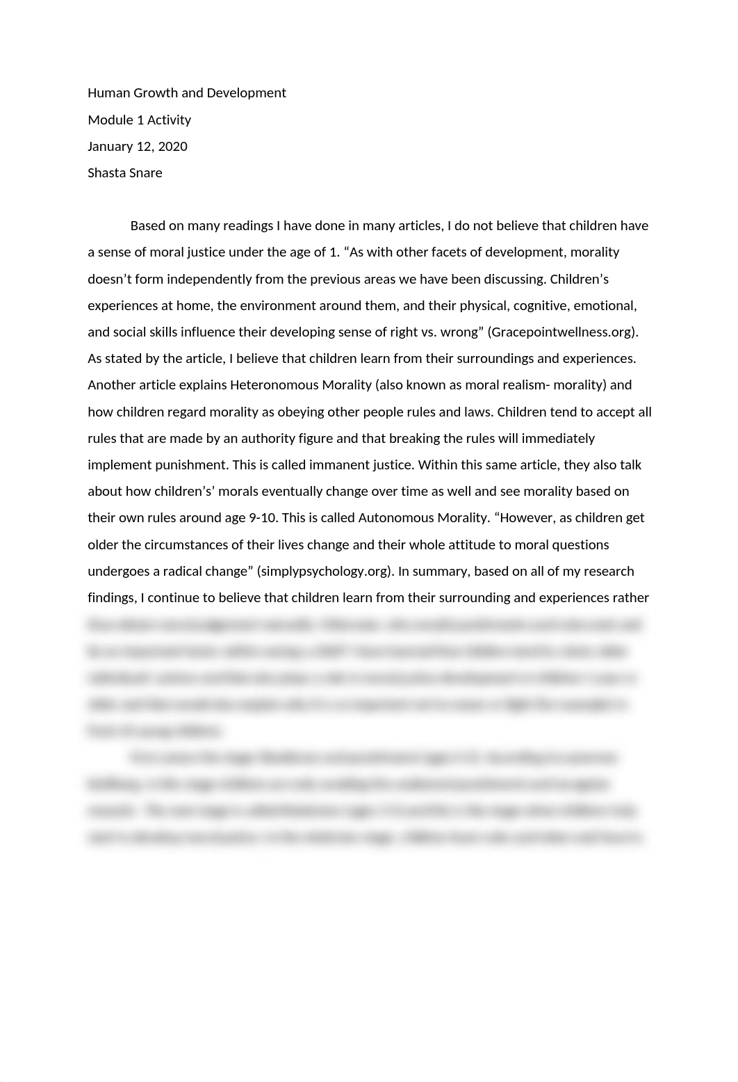 Human Growth and Development moral justice in infants to older adult..docx_dohwptynl6l_page1