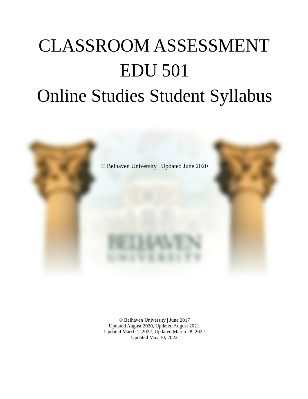 EDU501 Online Studies Student Syllabus.pdf_dohydaki1d8_page1