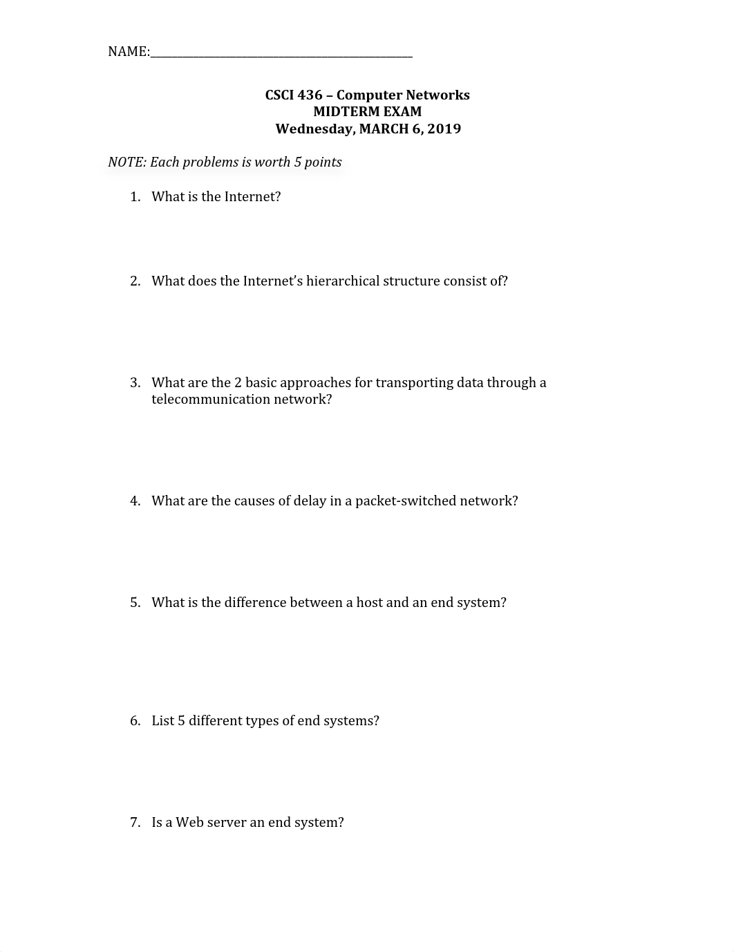 CSCI 436 MIDTERM EXAM - Computer Networks_ff6e39414e5986c9ea743670dbdeb53a.pdf_doi06v24znw_page1