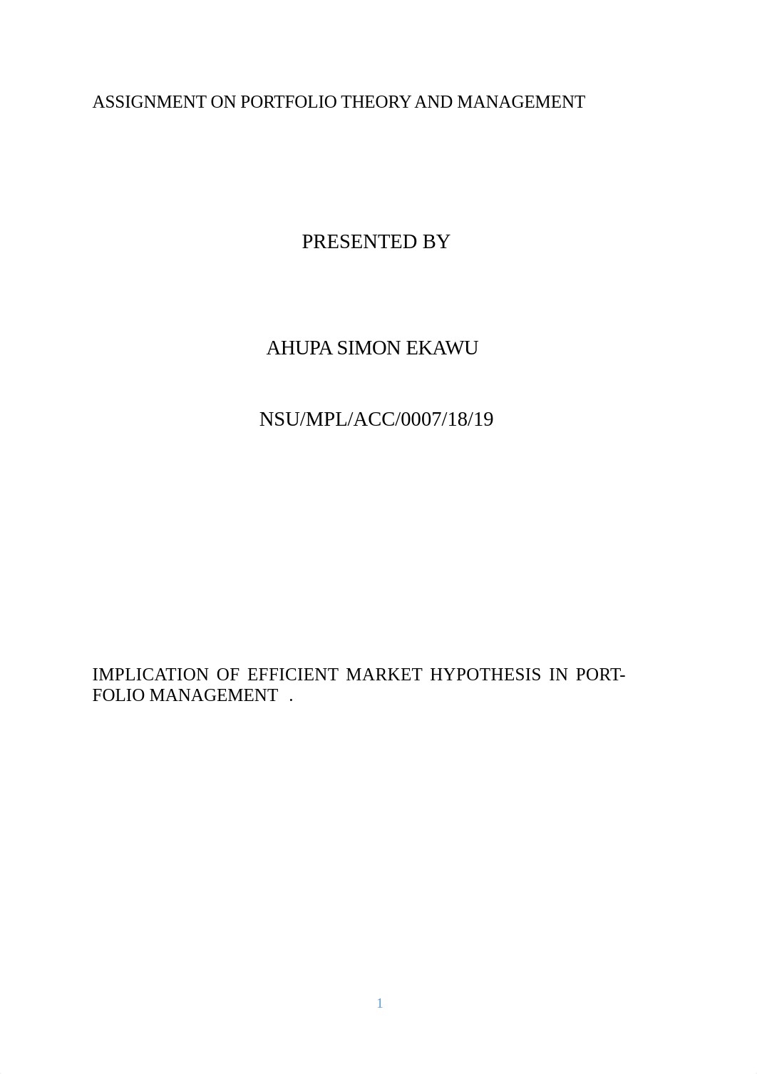 IMPLICATION OF EFFICIENT MARKET HYPOTHESIS IN PORT new assignment.docx_doi44xh2pph_page1