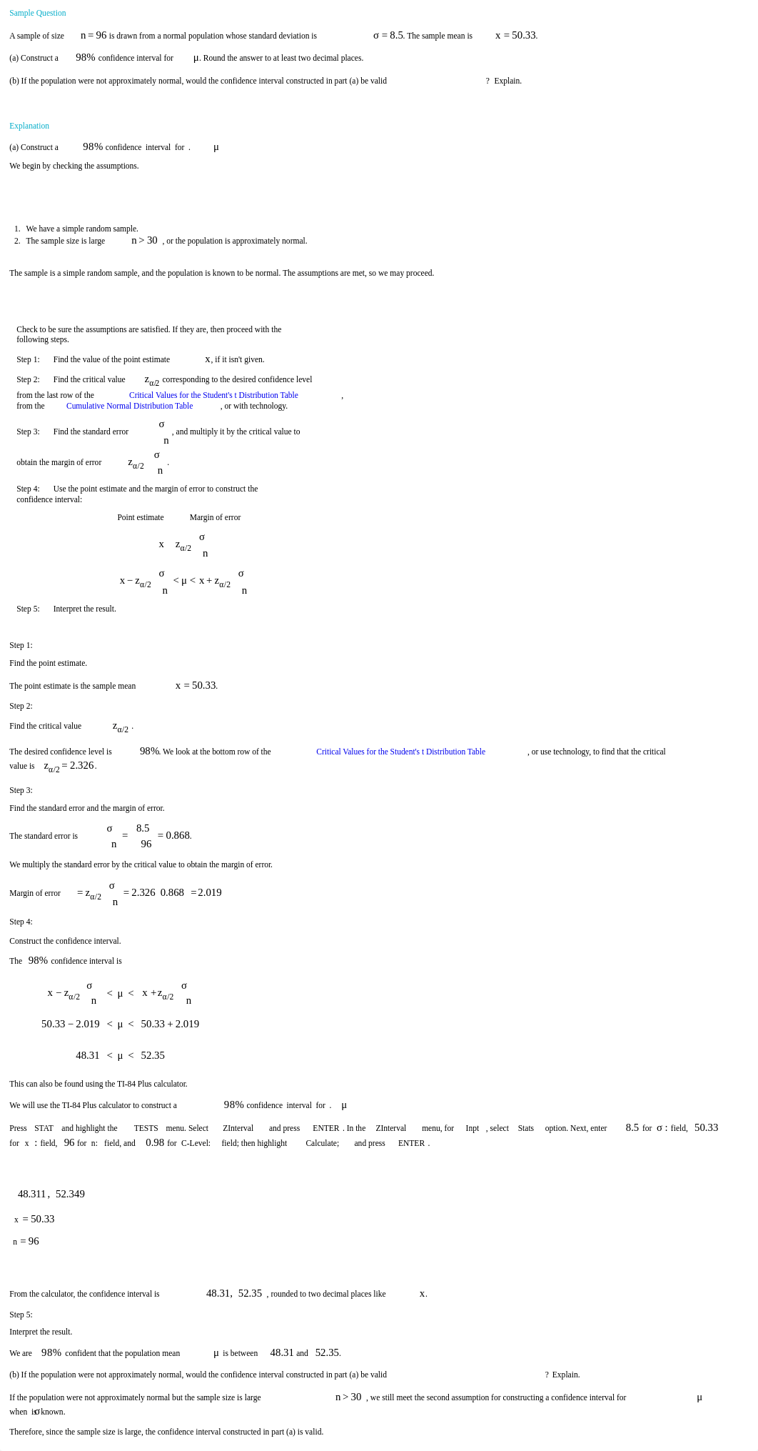 A sample of size n = 96 is drawn from a population whose popluation whose standard deviation is =8.5_doicmlrdlw0_page1