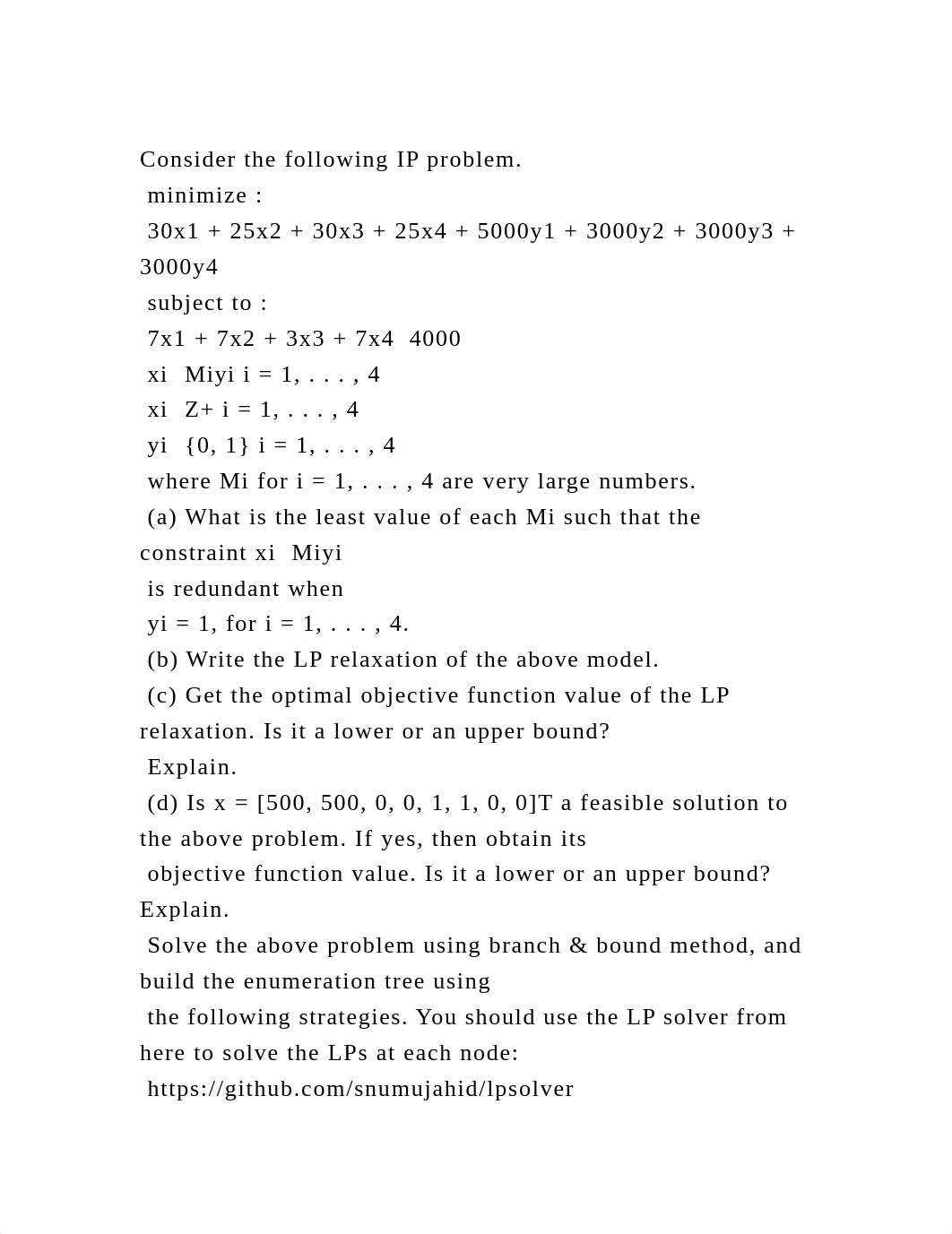 Consider the following IP problem. minimize  30x1 + 25x2 + 30x3.docx_doiikdva9yz_page2