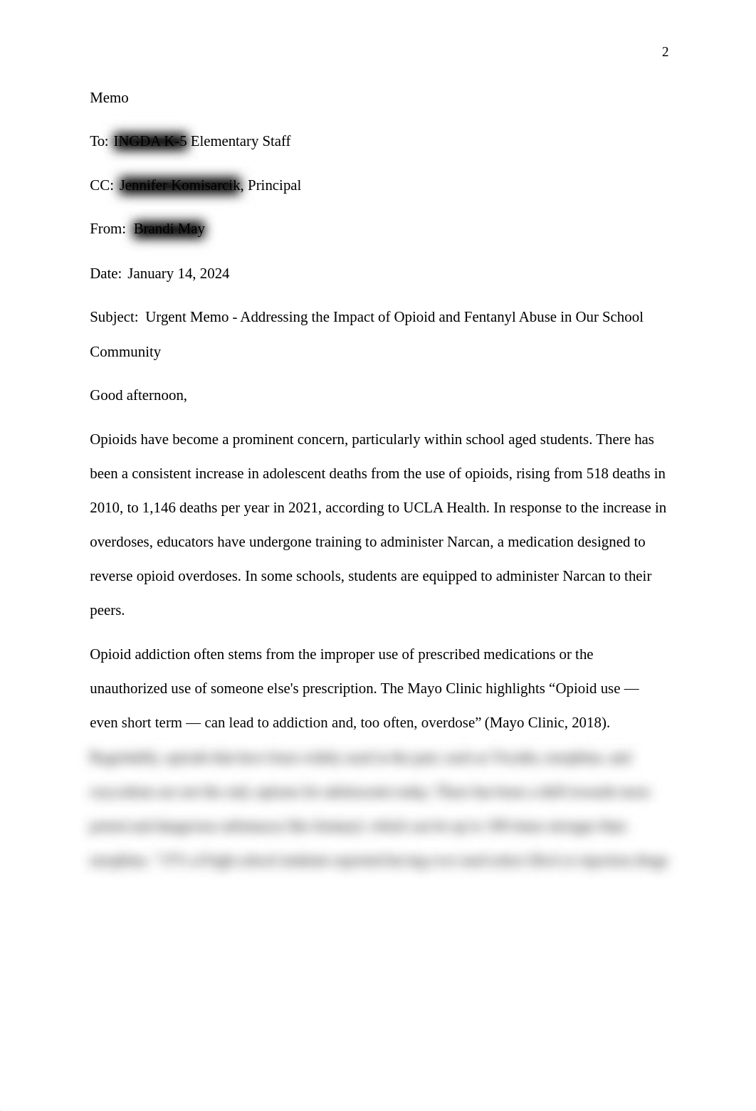 Constructed Responses Week 2, Impact of Opioids and Fentanyl_CourseHero.docx_doj2n7lcjb6_page2