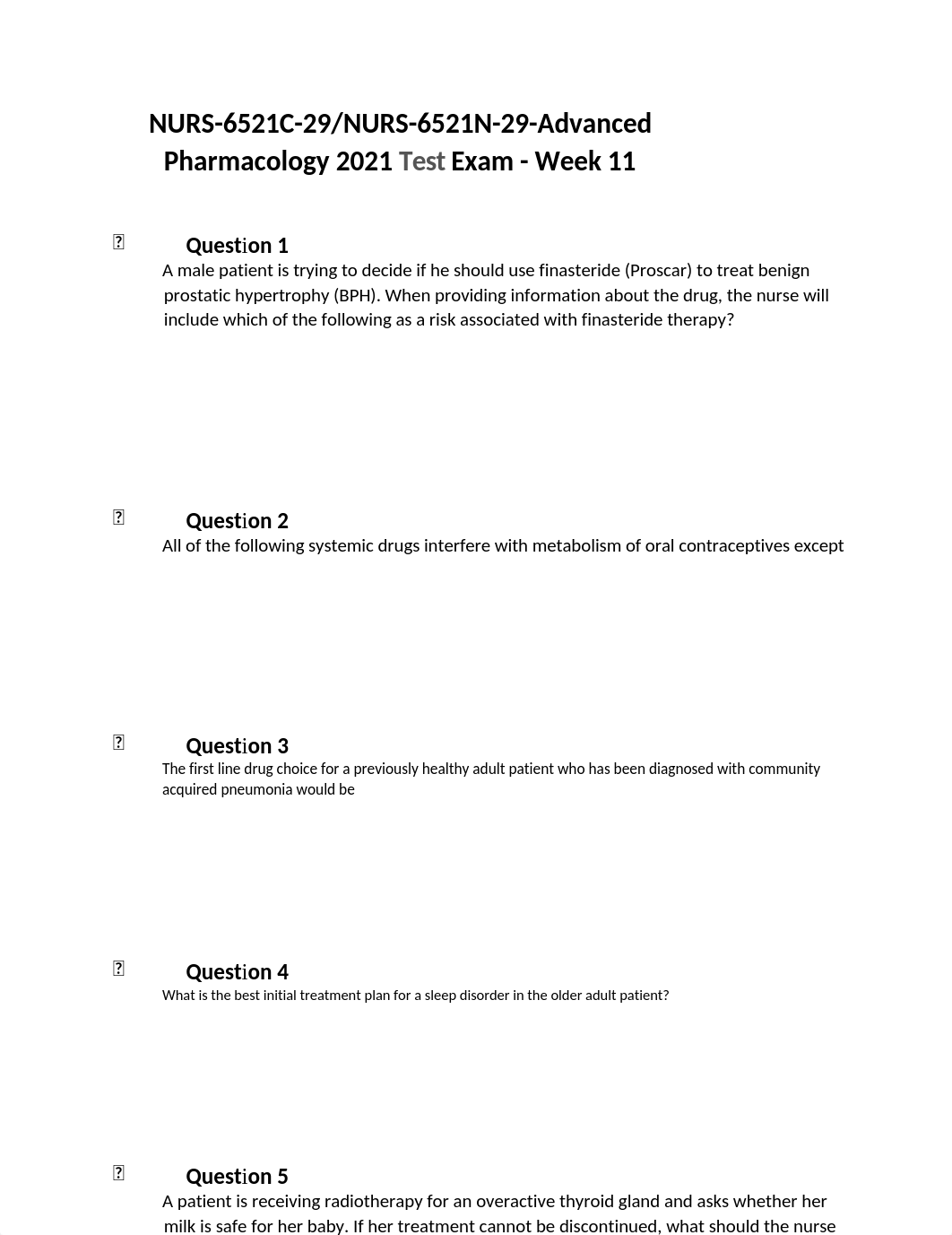 Advanced Pharmacology 2021 Test Exam  Week 11 (1).docx_dojjwlr63rf_page1