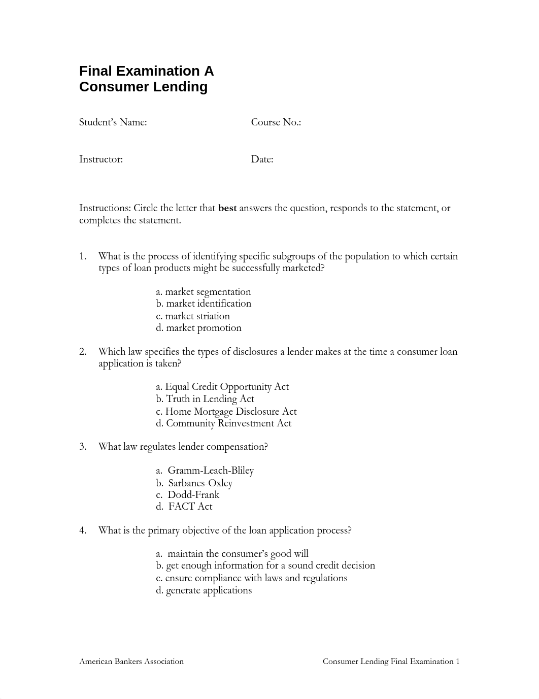 Consumer_Lending_Final_Exams_A_and_B_2013_dole12td1qz_page1