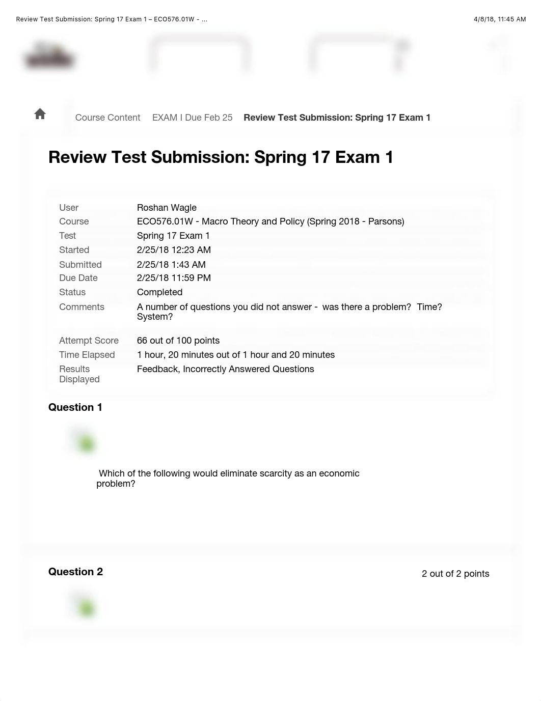 Review Test Submission: Spring 17 Exam 1 - ECO576.01W - ....pdf_dolepsj3lqr_page1