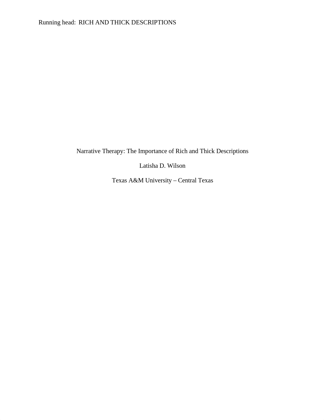 MFTK 502 Essay #1 - Rich and Thick Description in Narrative Therapy_L. Wilson.doc_dolkmlfwza1_page1