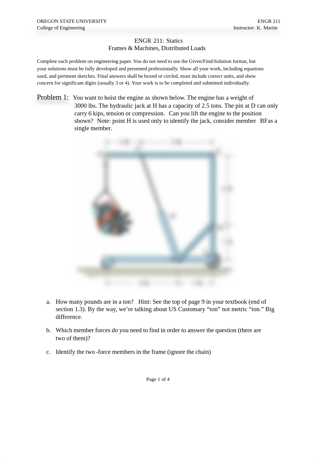 Frames and Distributed Loads - Assignment - Ecampus (1).pdf_dom6h8s61n8_page1