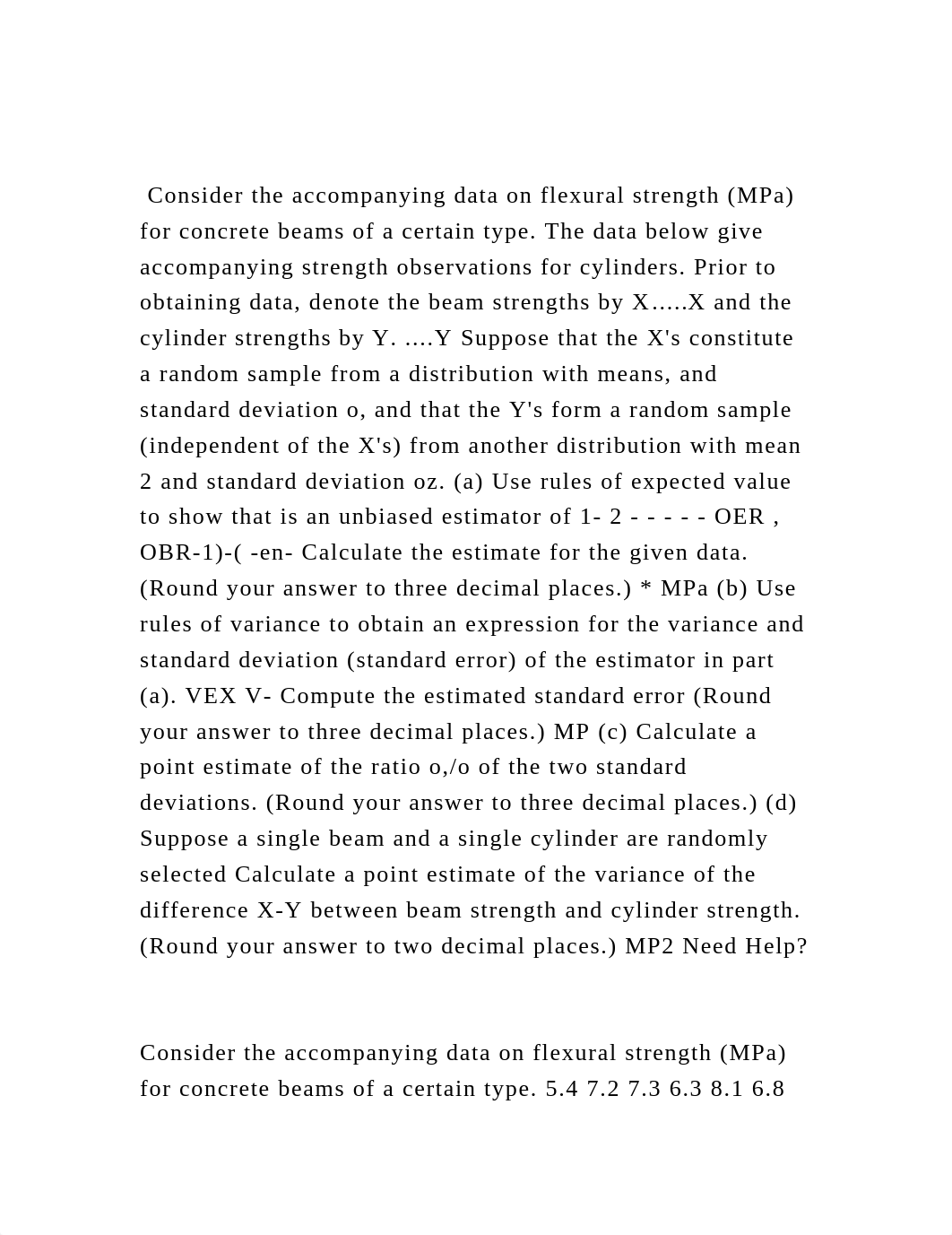 Consider the accompanying data on flexural strength (MPa) for con.docx_domcxiinsuh_page2