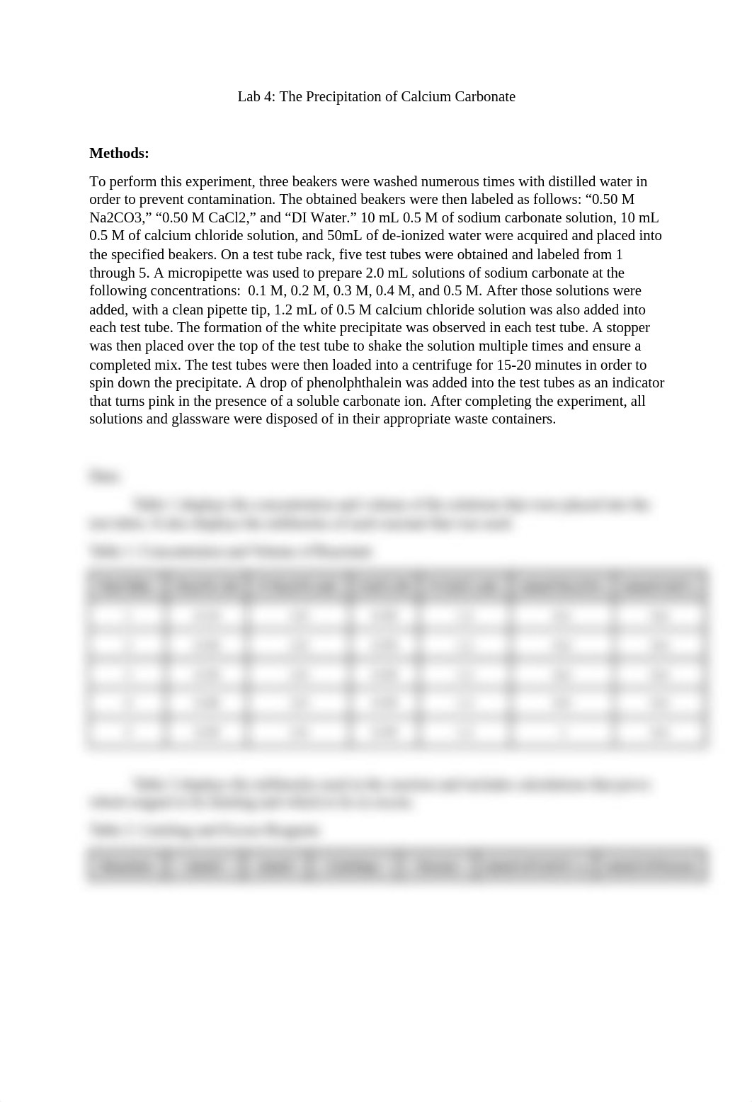 Chem 117 The Precipitation of Calcium Carbonate Lab Report.docx_domkxg0lj5x_page1