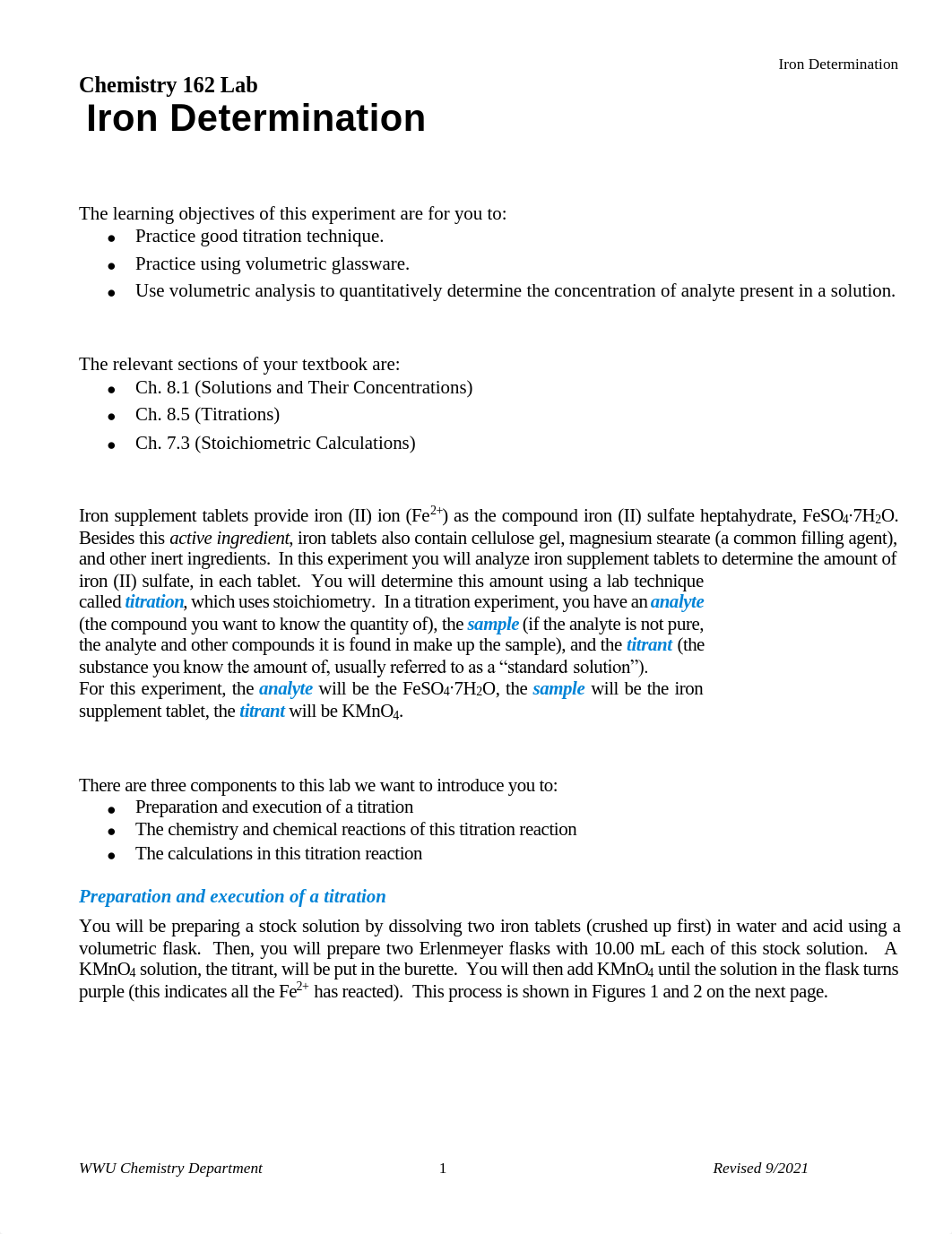 Chem 162 - Iron Determination - 2hr- Manual - September 2021 (1).pdf_doml9qs0gbd_page1