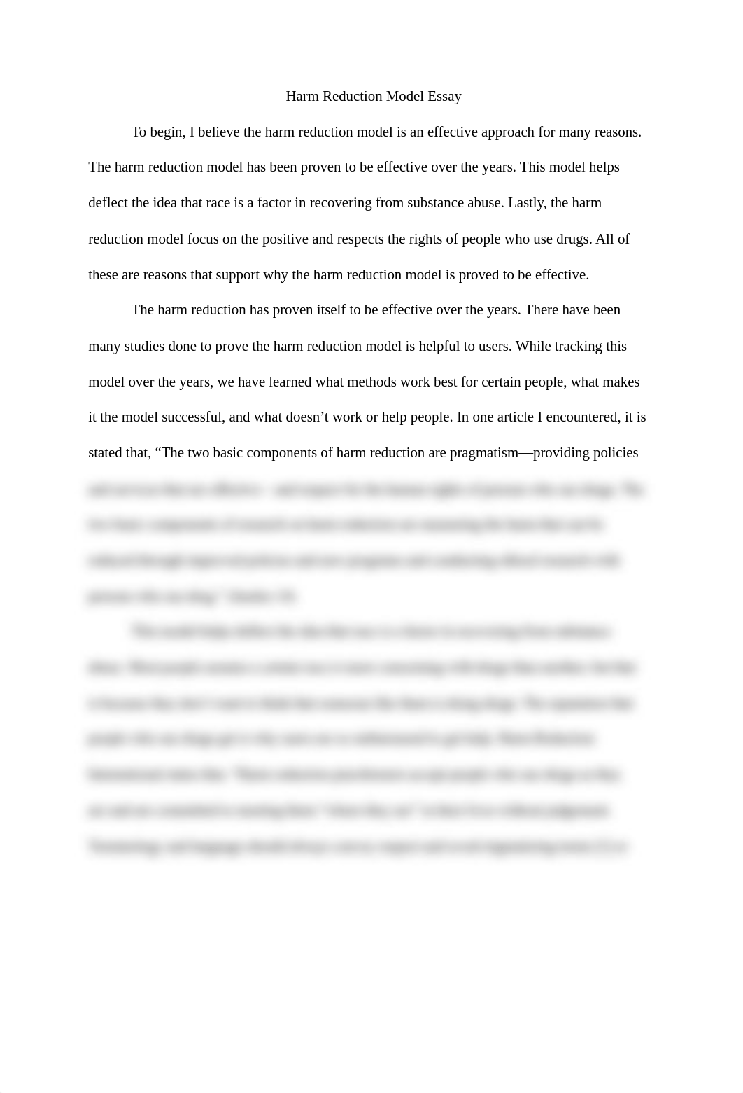 Harm Reduction Model Essay.docx_donjs19dd9t_page1