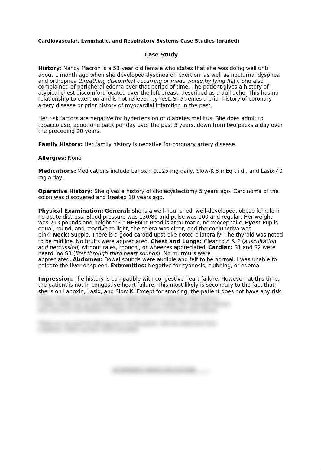 Week 3 Discussion Cardiovascular, Lymphatic, and Respiratory Systems Case Studies.docx_donplbatd6p_page1