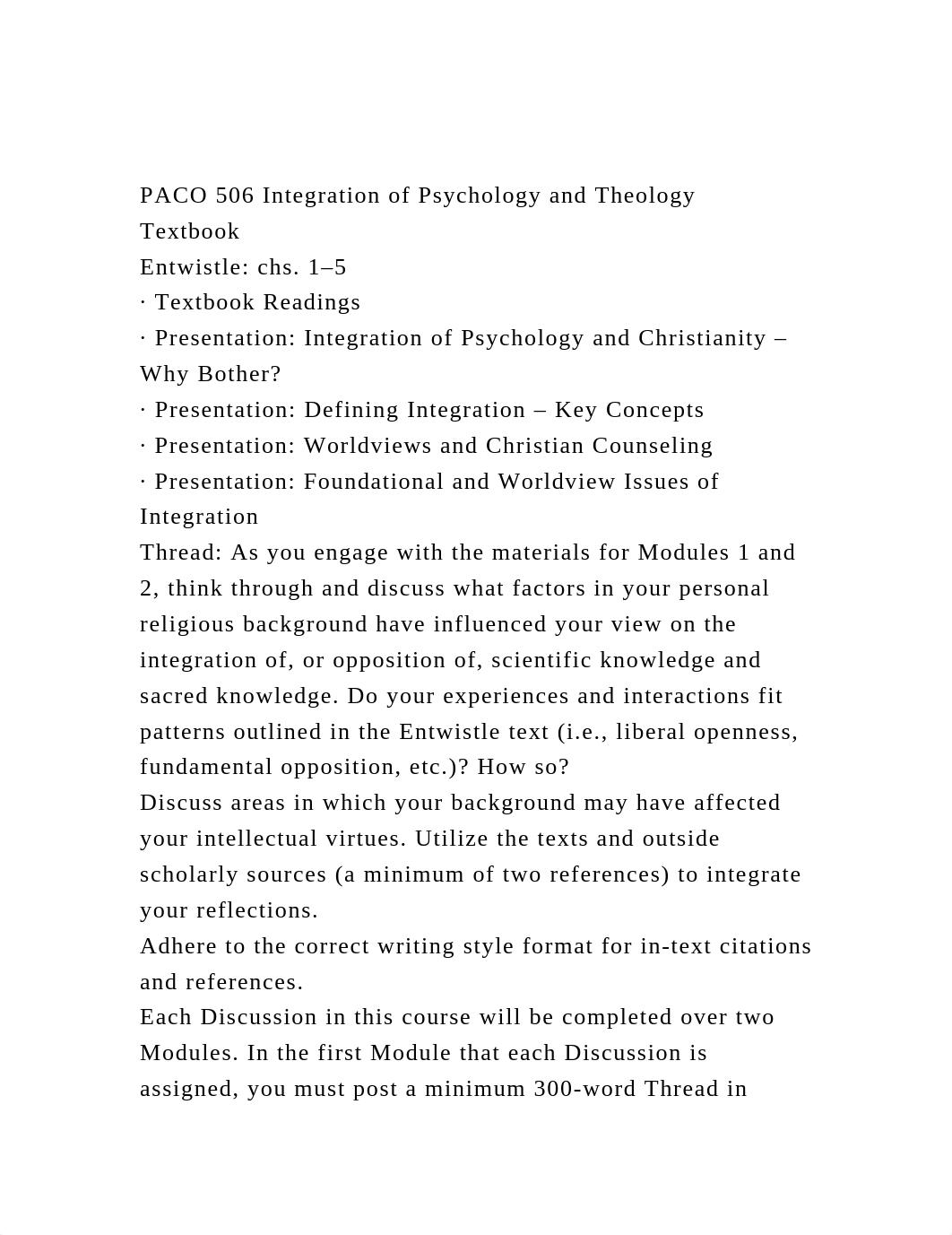 PACO 506 Integration of Psychology and TheologyTextbook Entwis.docx_donslssrjml_page2