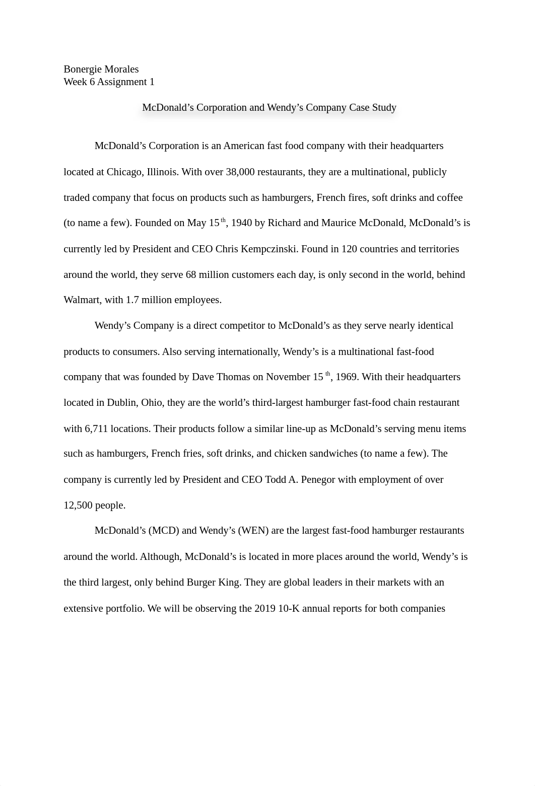 McDonald's Corporation and Wendy's Company Case Study.docx_doo178ril0p_page1