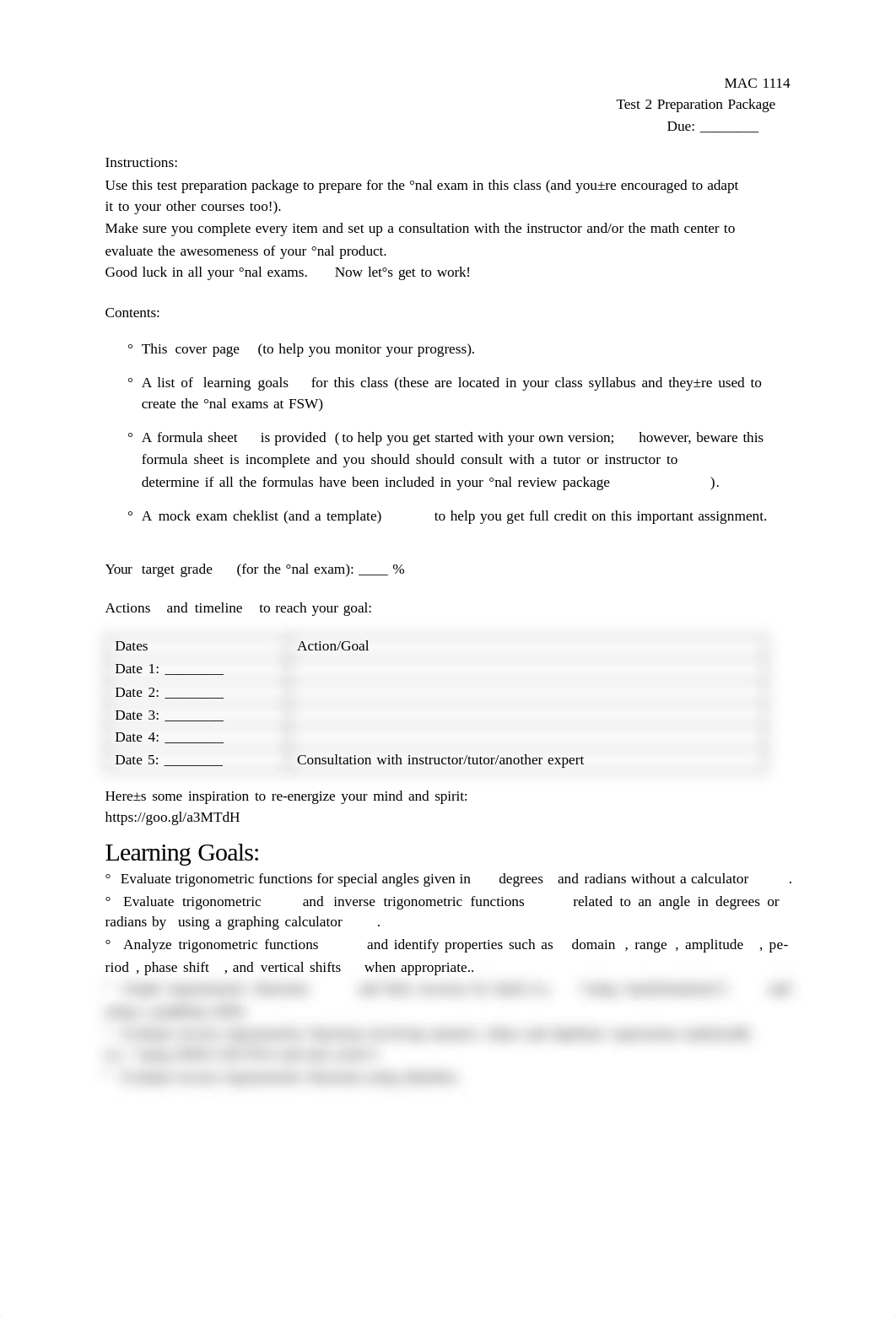 MAC 1114 Test 2 Preparation Package_doo53i5p1ym_page1