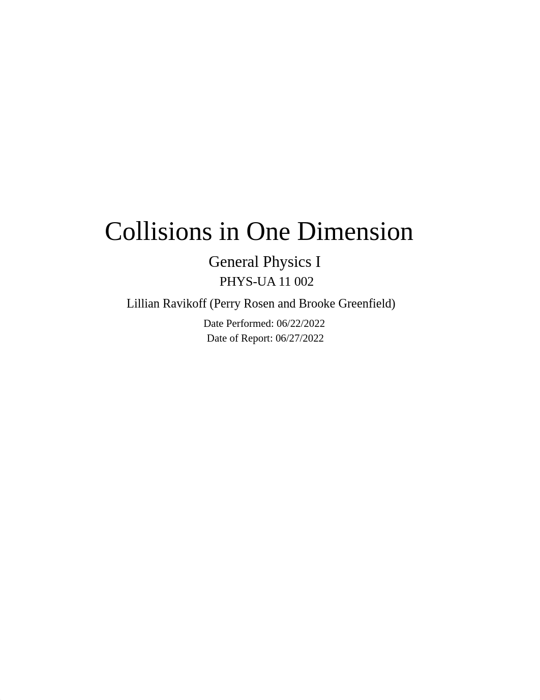 Collisions in One Dimension Lab Report.pdf_dop0elqzbdn_page1