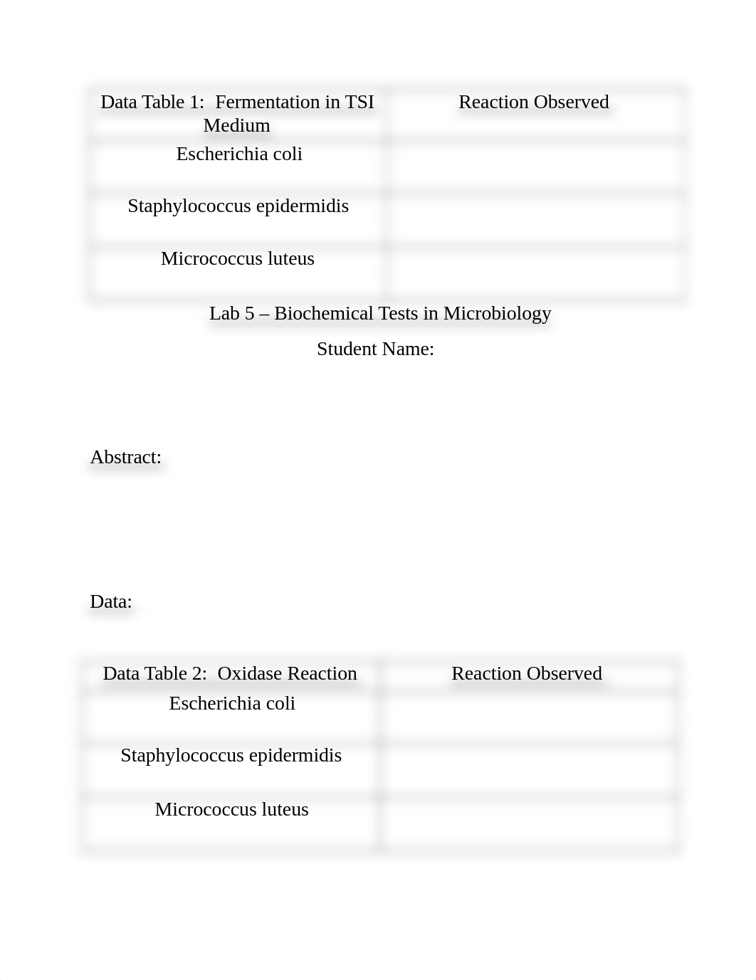 Lab 5 (Biochemical Tests in Microbiology) Tables and Questions (1).docx_dop7yyuu92b_page1