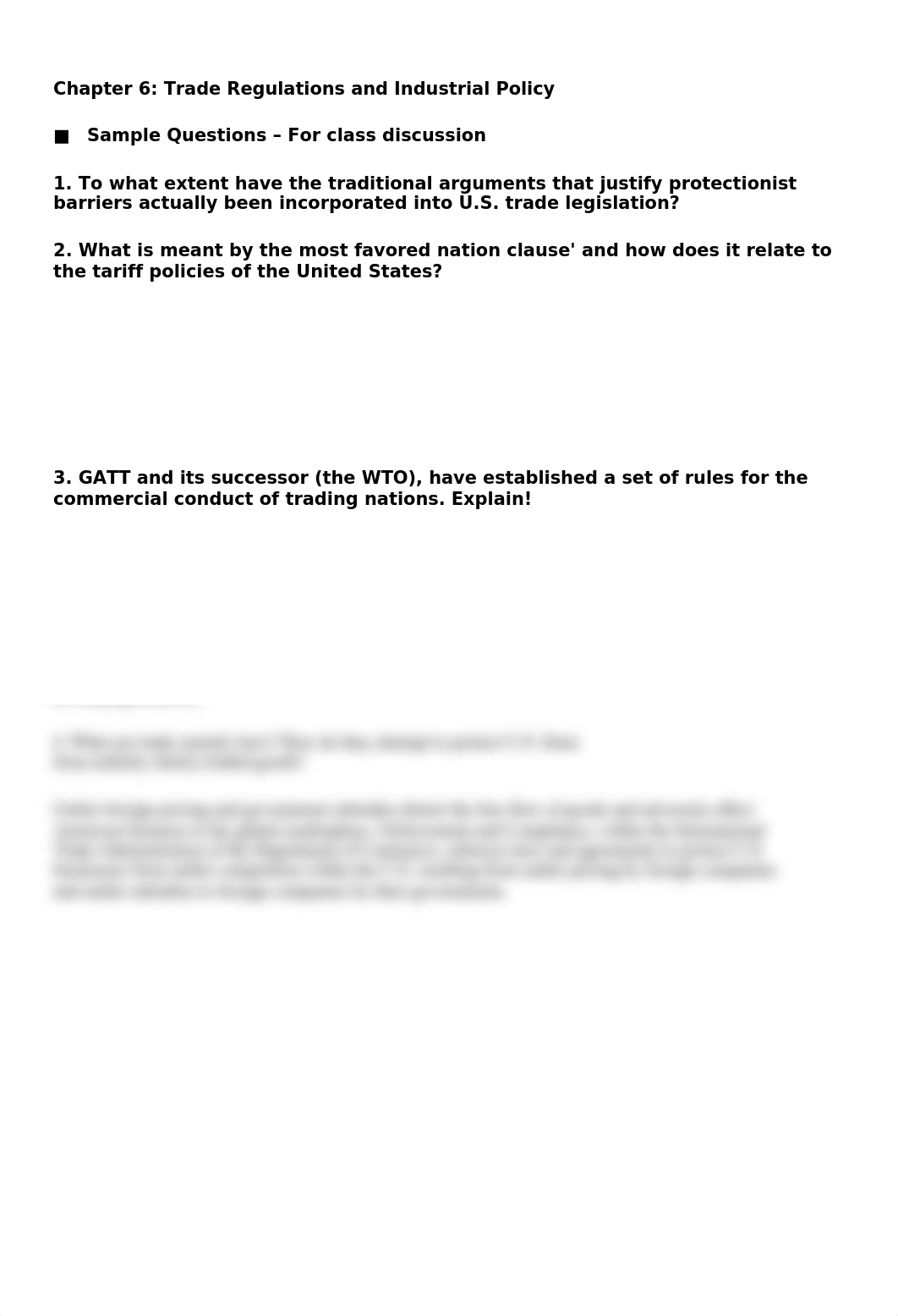 Practice Questions, chapter 6 Trade Policy_dop8hfea939_page1