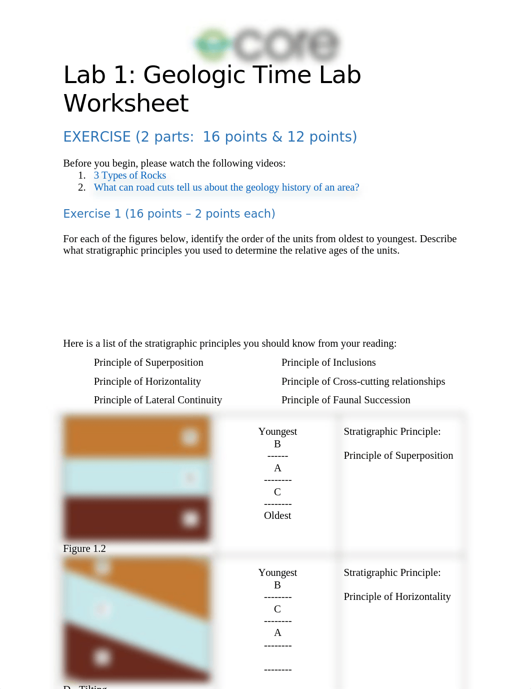 Lab 1 - Geologic Time Exercise Worksheet-Shakena Birts.docx_dopabh2yktg_page1