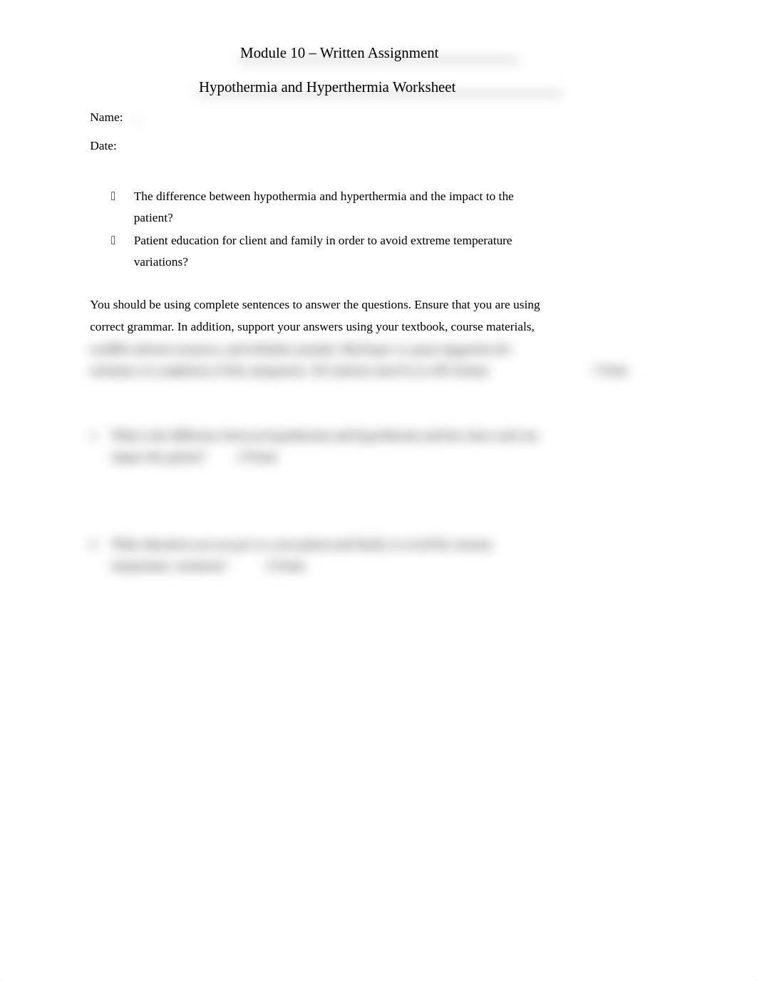 Module 10 Written Assignment - Hypothermia and Hyperthermia Worksheet.docx_dopfchak4n8_page1